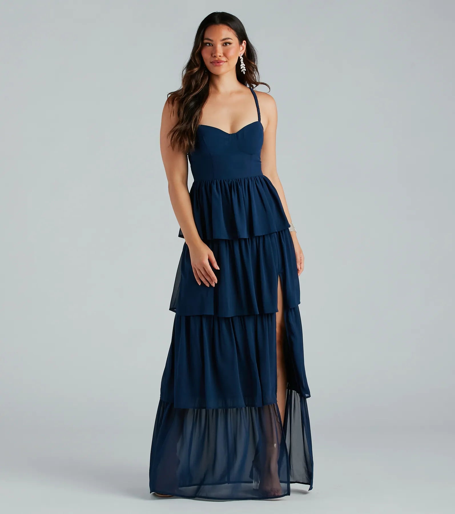 Premium Deborah Chiffon A-Line Ruffled Dress for Special Occasions