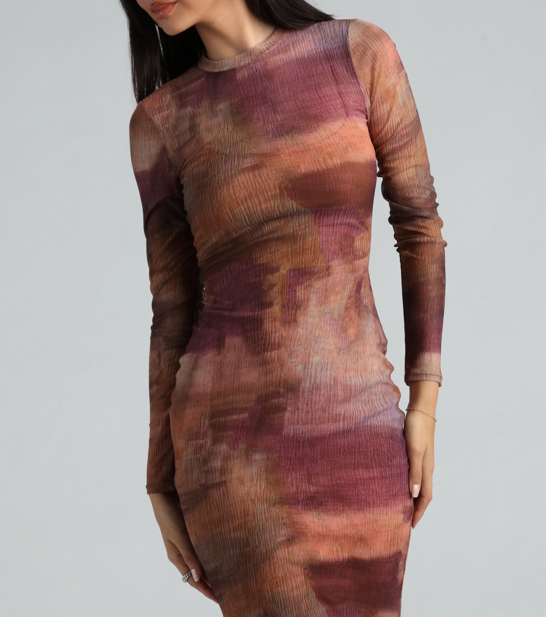 Ultimate Allure Marble Print Midi Dress - Premium Stretch Fit