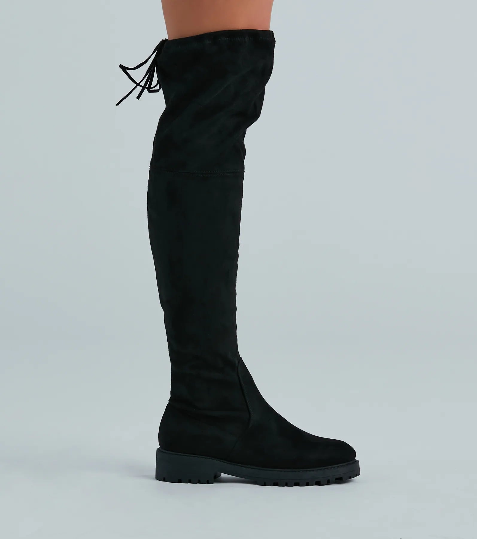 Ultimate Edge Over-The-Knee Lug Boots - Premium Faux Suede