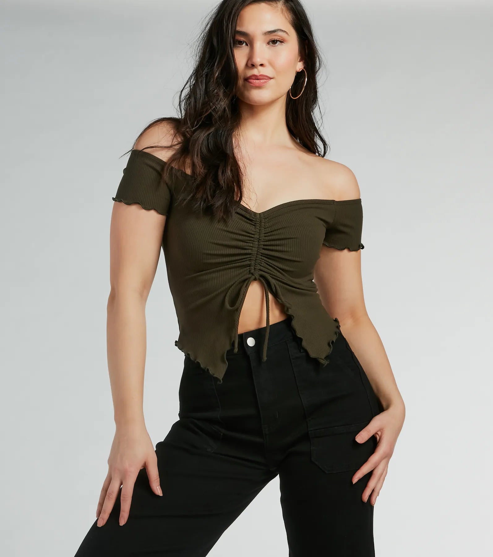 Ultimate Heat Wave Off-The-Shoulder Crop Top