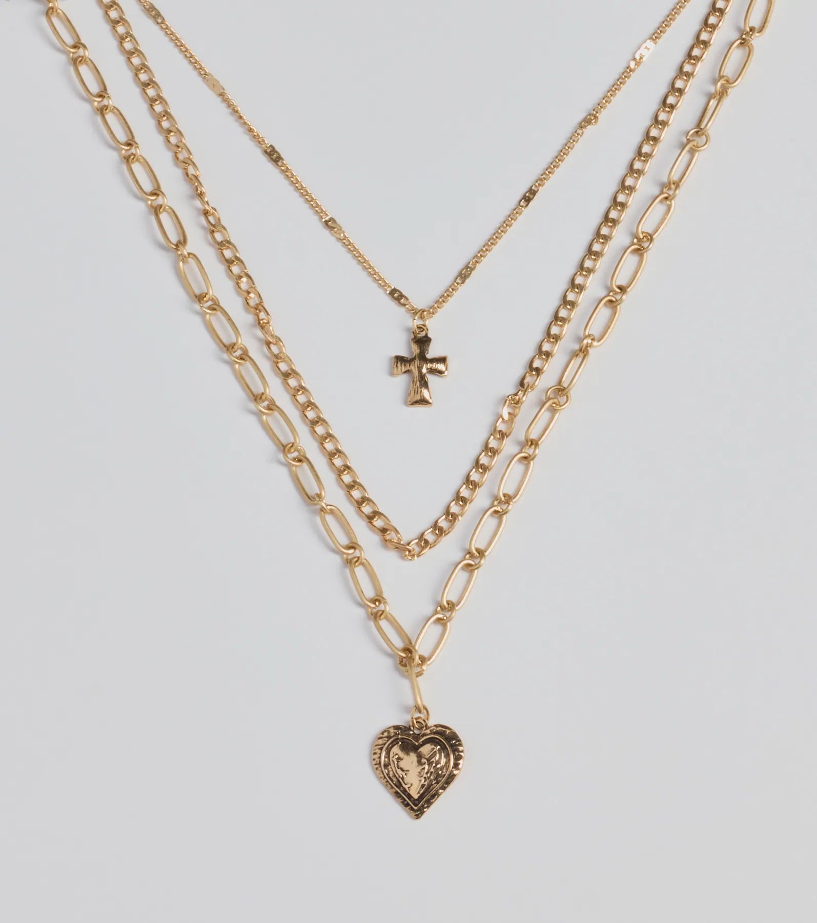 Premium Layered Heart & Cross Necklace - Ultimate Style Upgrade