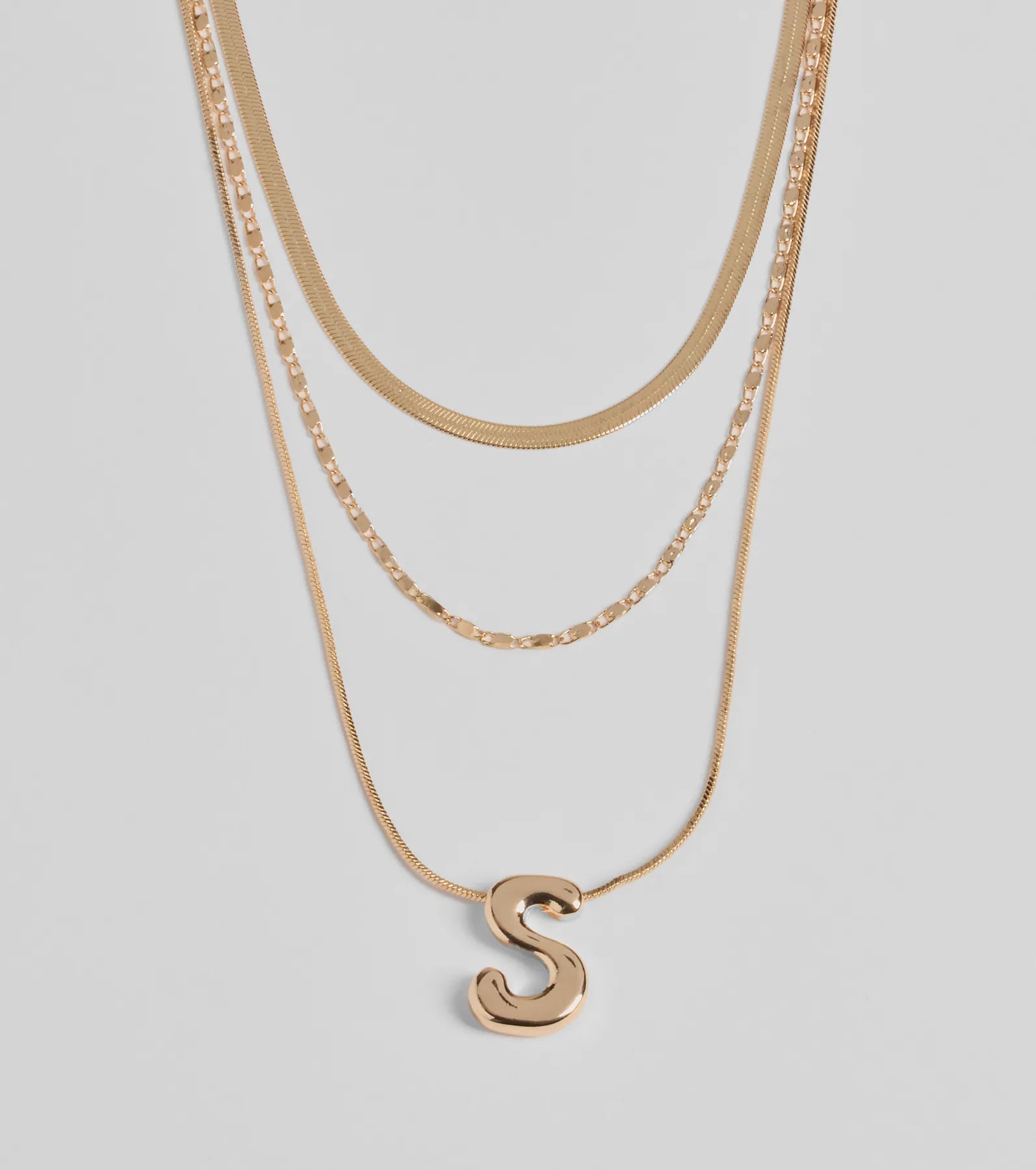 Premium S Initial Layered Bubble Necklace - Ultimate Style Upgrade