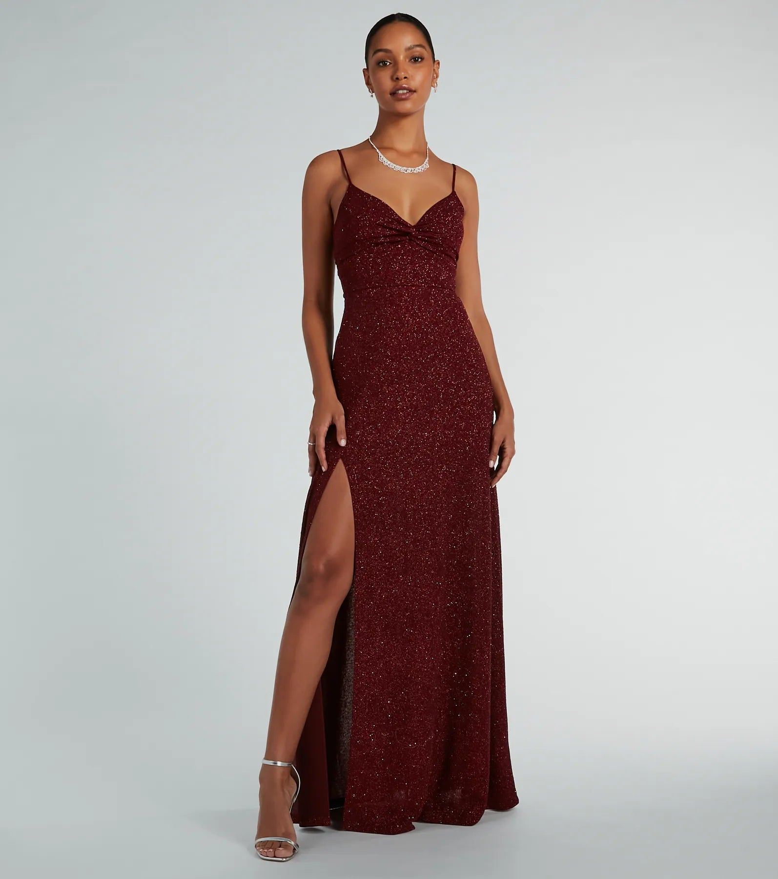 Premium Elizabeth Glitter Cutout Dress – Ultimate Formal Elegance