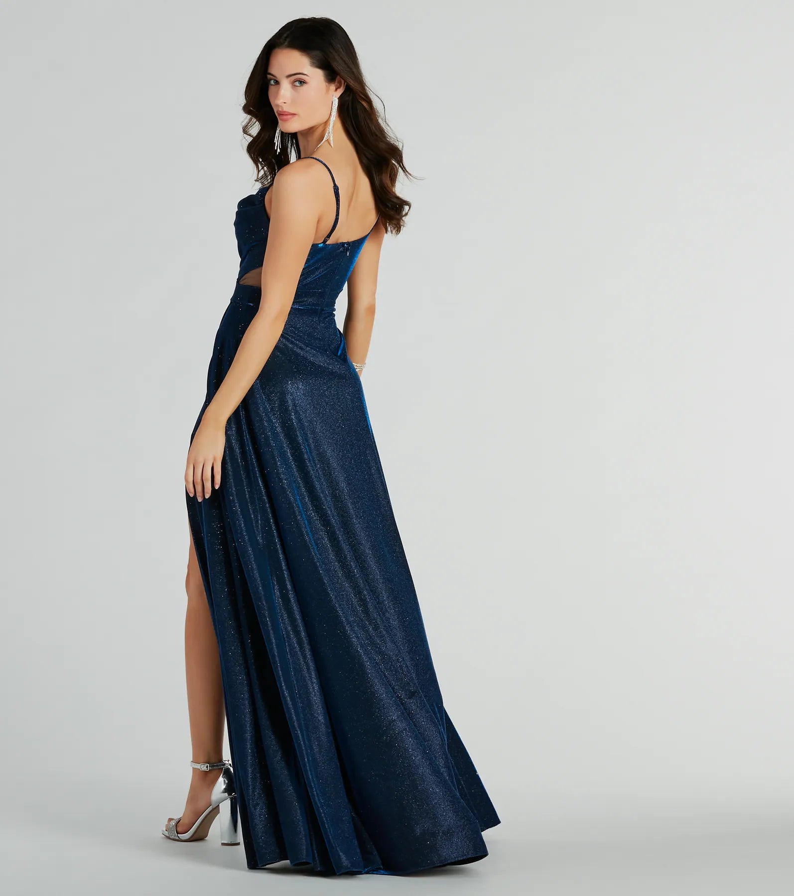 Premium Emmeline Glitter Woven A-Line Formal Dress - Ultimate Elegance