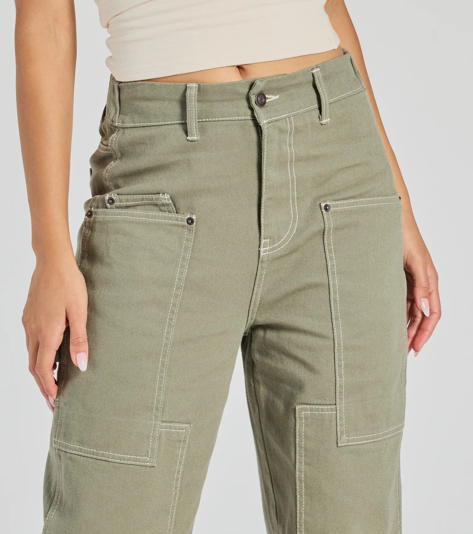 Premium Wide-Leg Twill Cargo Pants - Effortless Style Upgrade