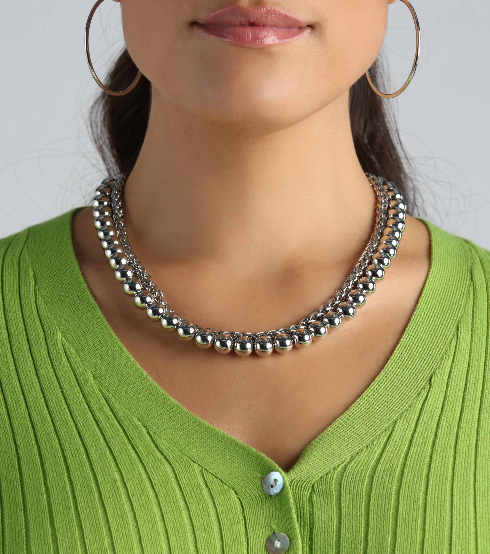 Ultimate Cool-Girl Attitude Beaded & Chain Layered Necklace