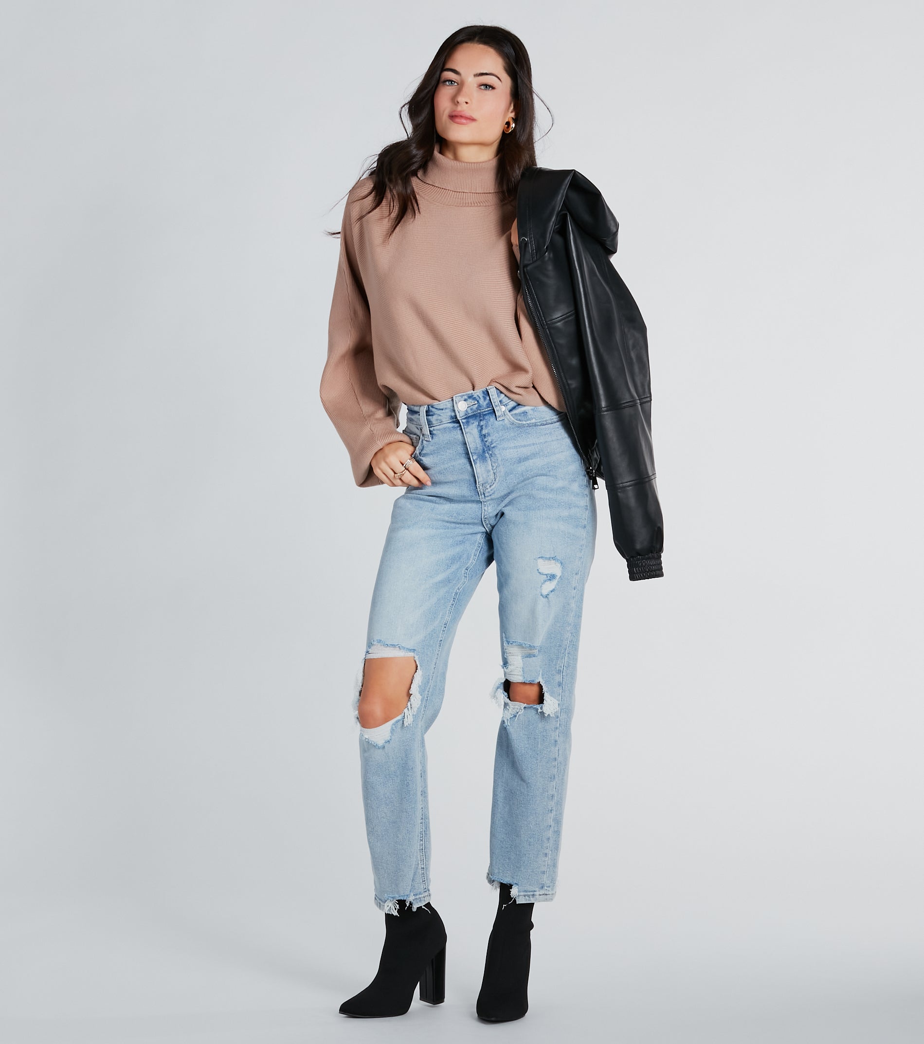 Ultimate Cozy Vibes Turtleneck Cropped Sweater