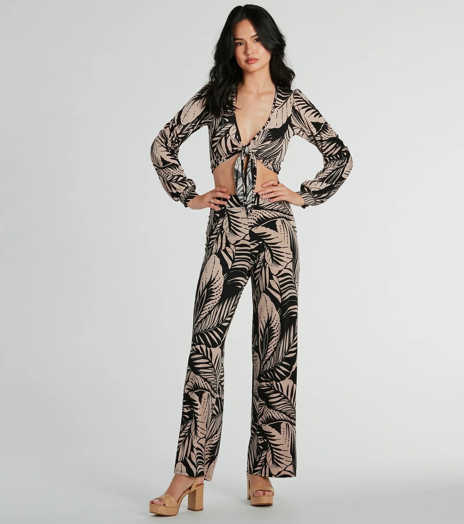 Premium Tropical Day Dream Wide-Leg Pants – Ultimate Vacation Style