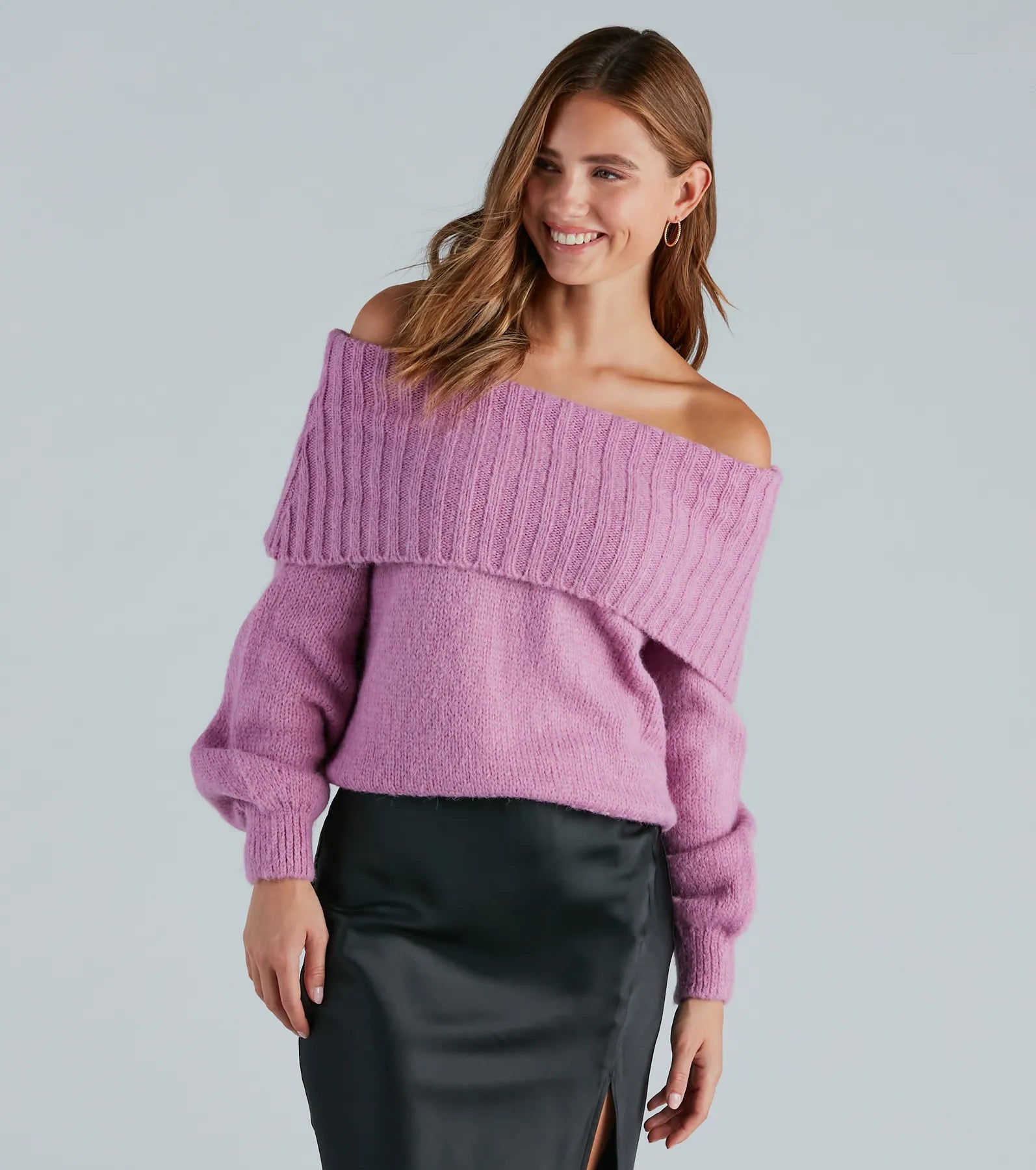 Ultimate Flirty Off-The-Shoulder Sweater Top - Premium Soft Knit