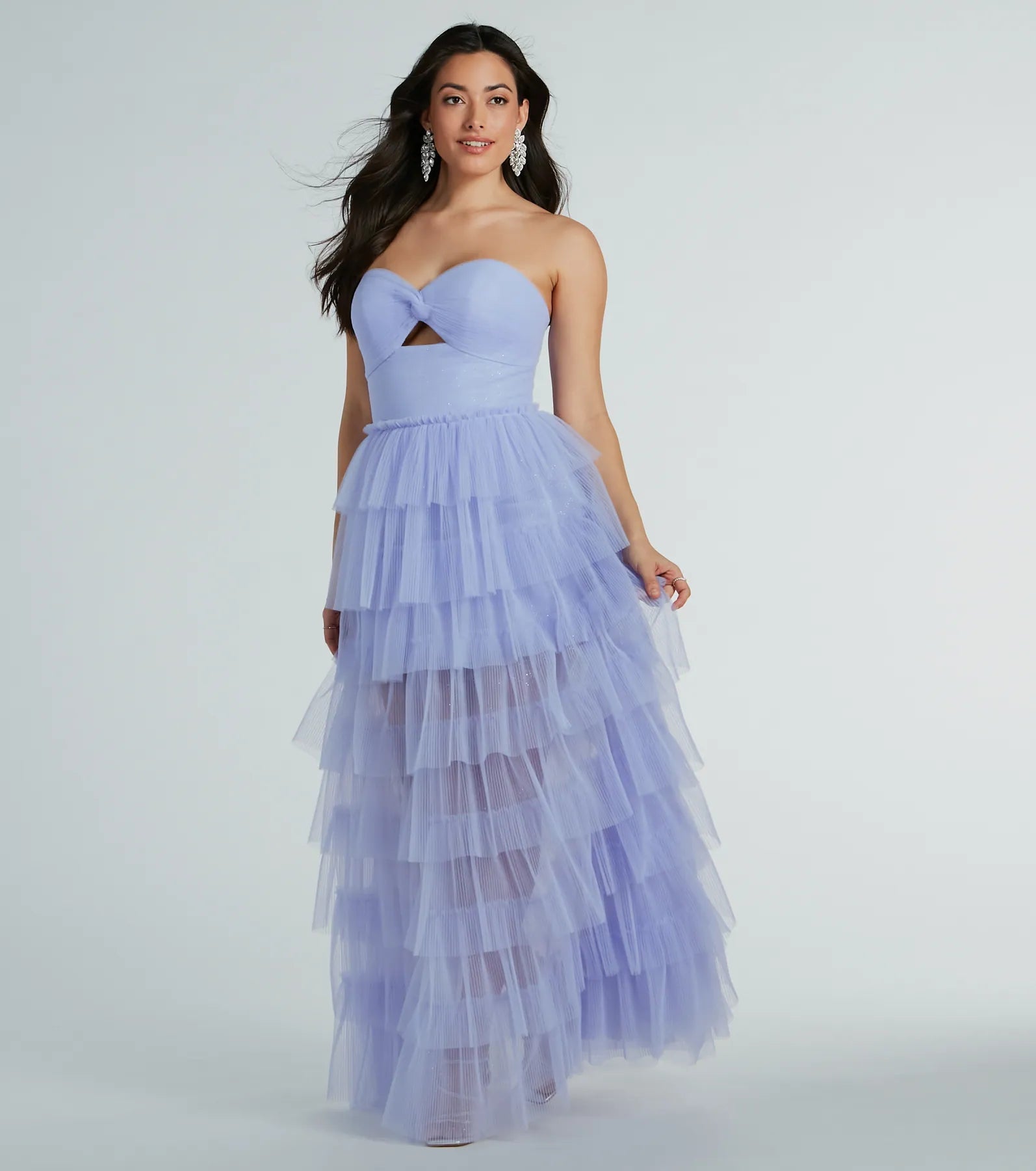 Lizette Ultimate Strapless A-Line Ruffle Tulle Gown