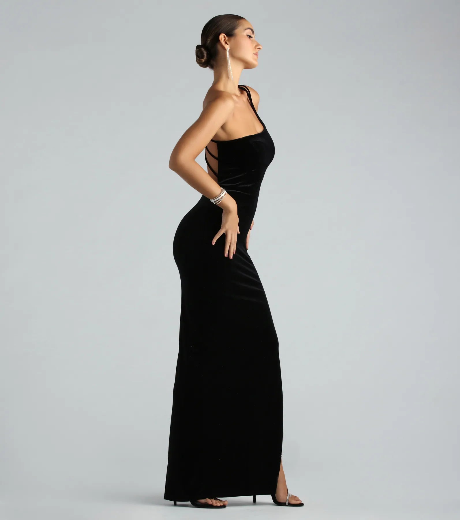 Premium Lilian Glitter Velvet Evening Gown - Ultimate Formal Wear