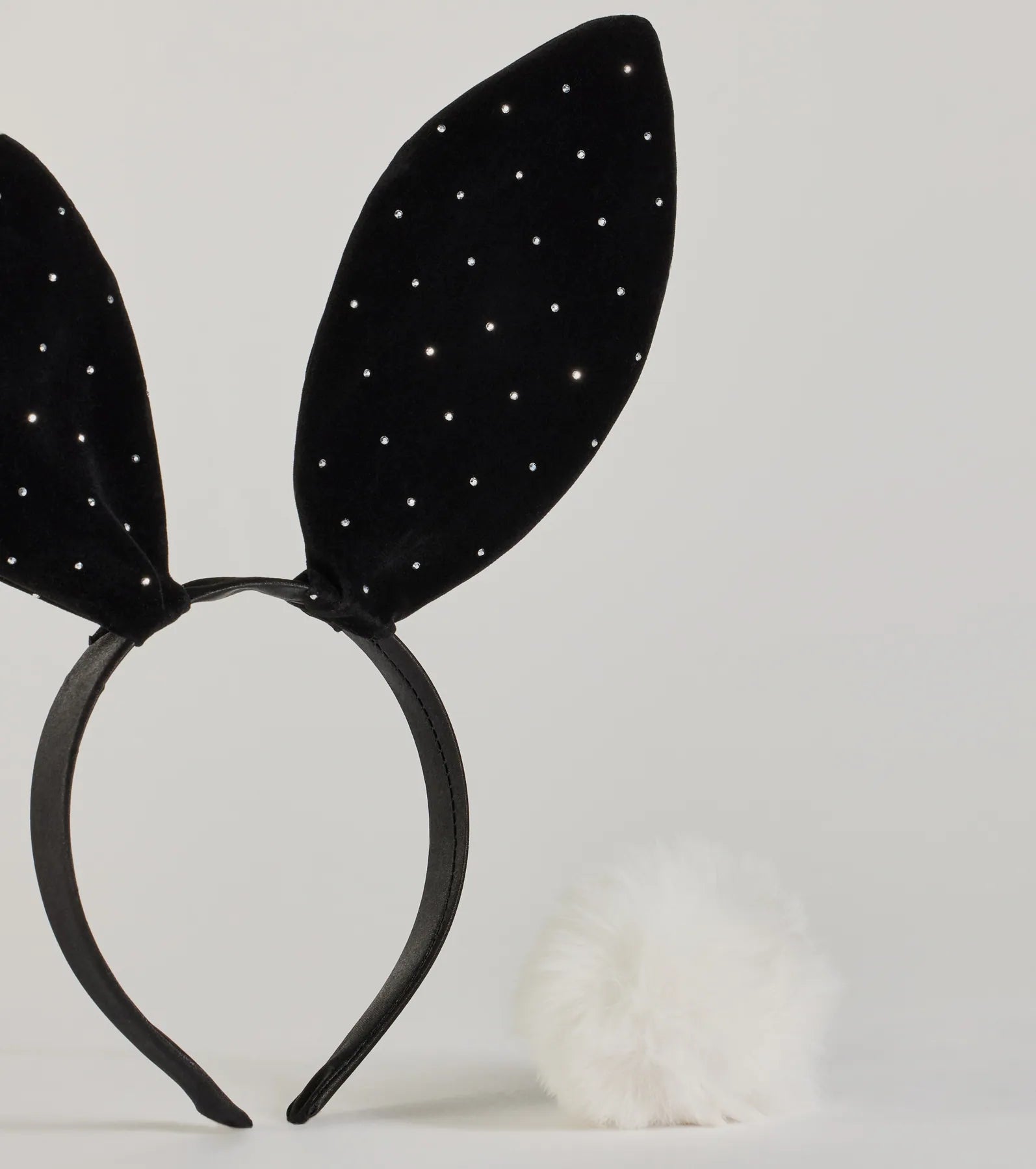 Ultimate Vixen Bunny Velvet Rhinestone Ears & Tail Set - Premium Halloween Costume Accessories