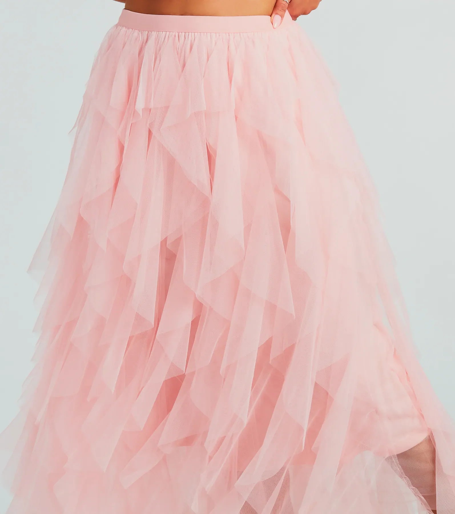 Premium Ruffled Tulle Midi Skirt - Ultimate Drama Edition