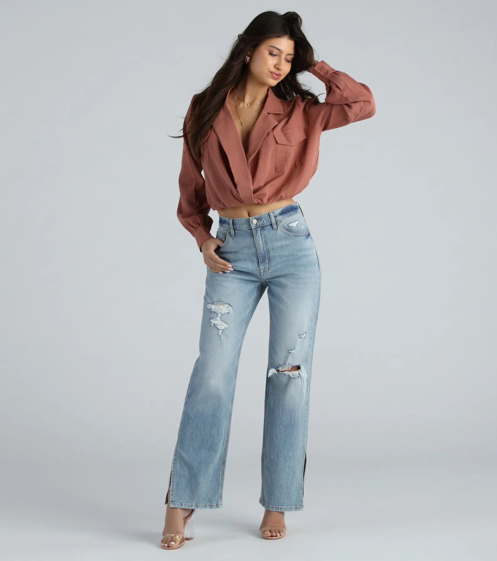 Premium Surplice Crop Blouse - Ultimate Style Upgrade