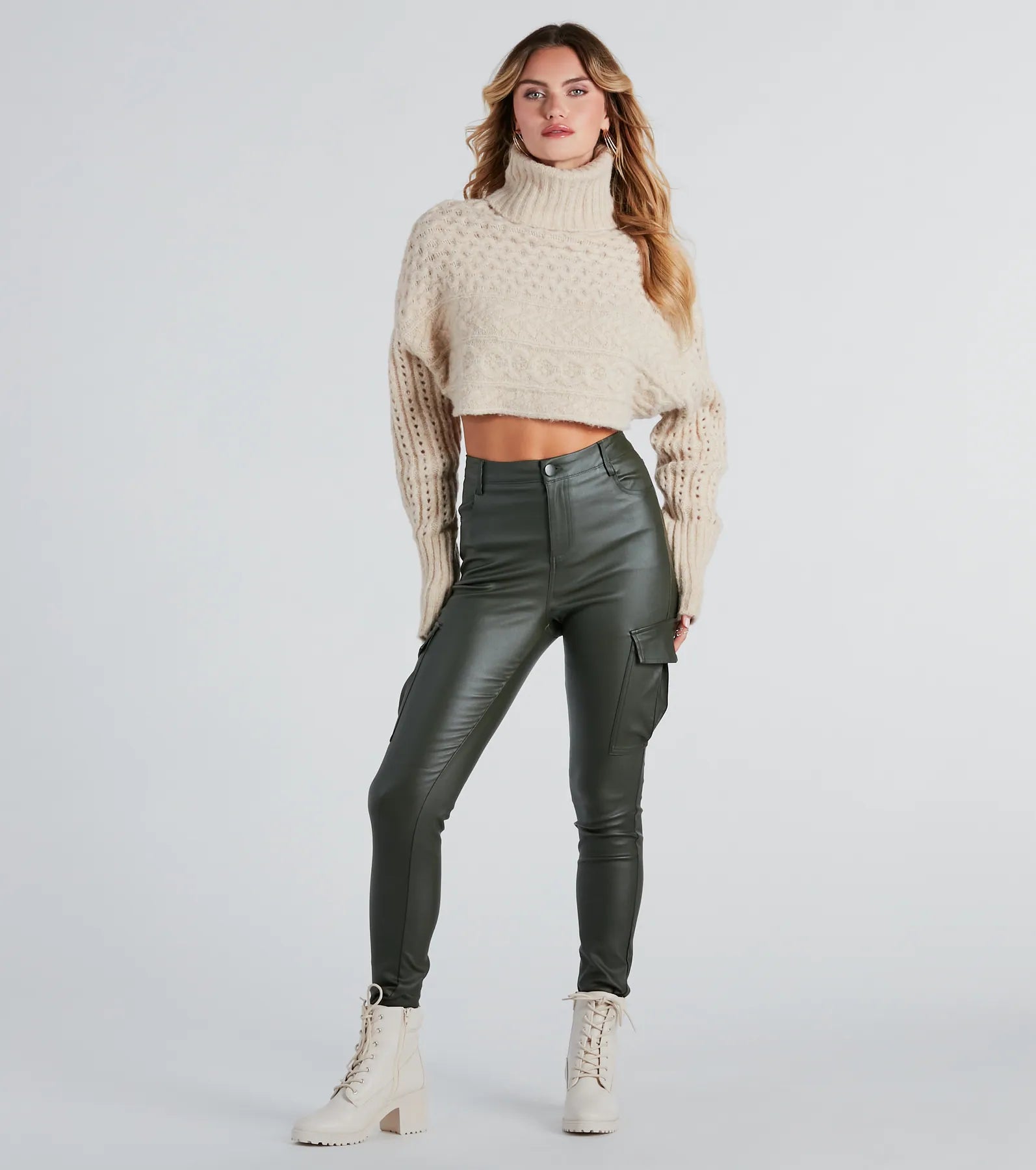 Ultimate Cozy Bonds Cable Knit Turtleneck Sweater