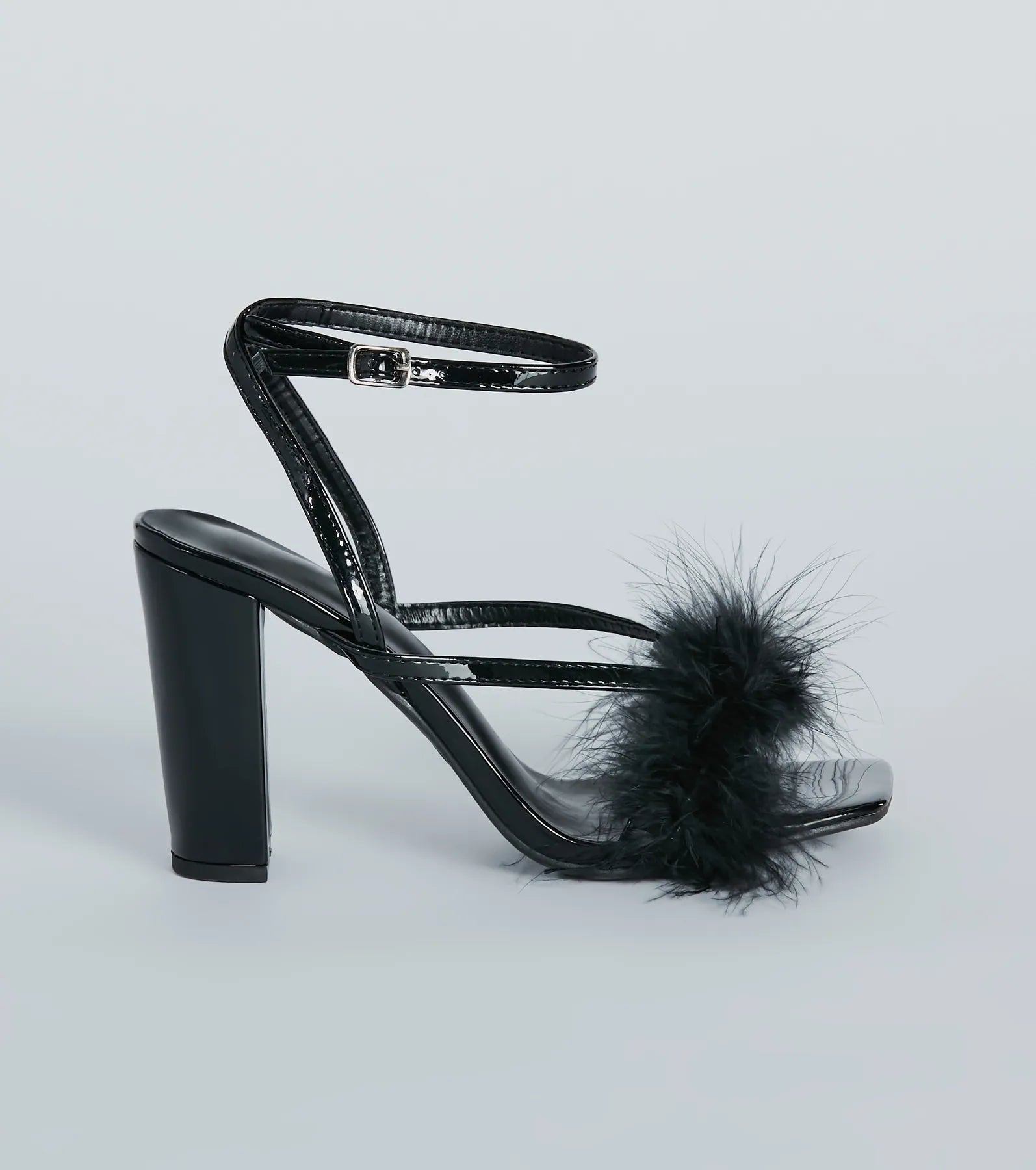 Premium Strut Marabou Block Heels - Ultimate Style