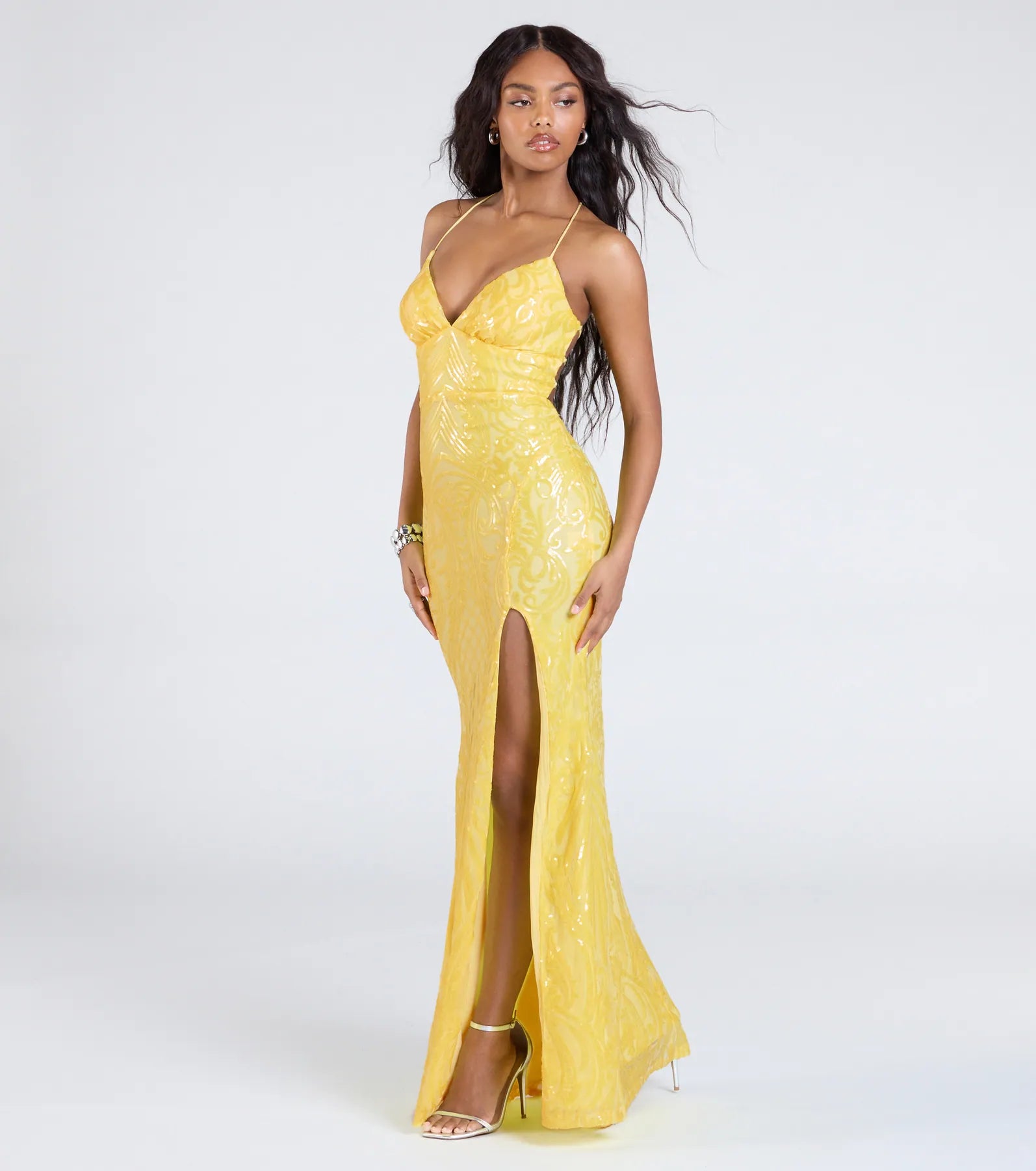 Premium Saige Sequin Mermaid Gown for Glamorous Evenings