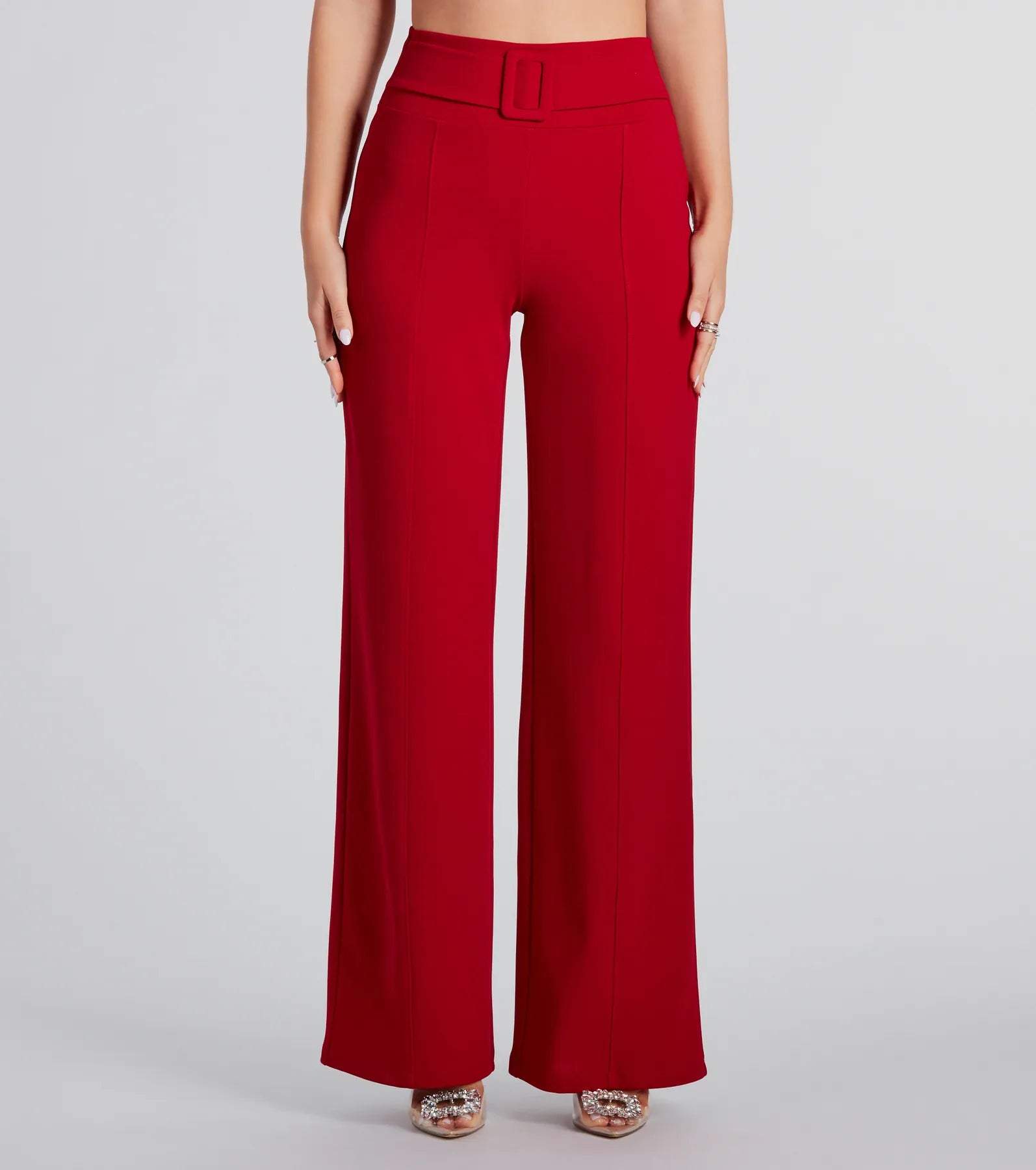 Premium Chic Belt-Detail Trouser Pants - Ultimate Style Upgrade