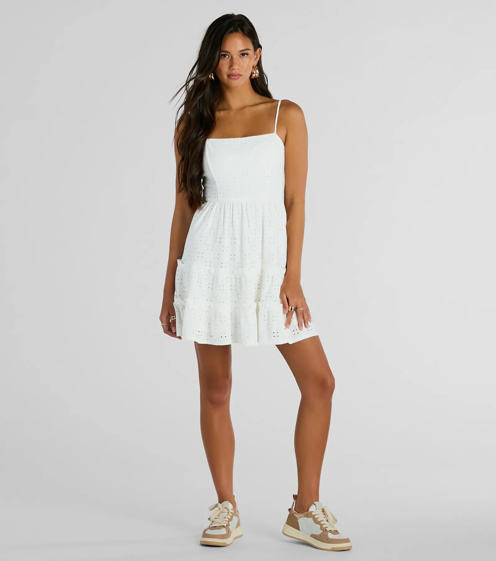 Ultimate Amore Tie-Back Eyelet Mini Dress | Premium Weekend Style