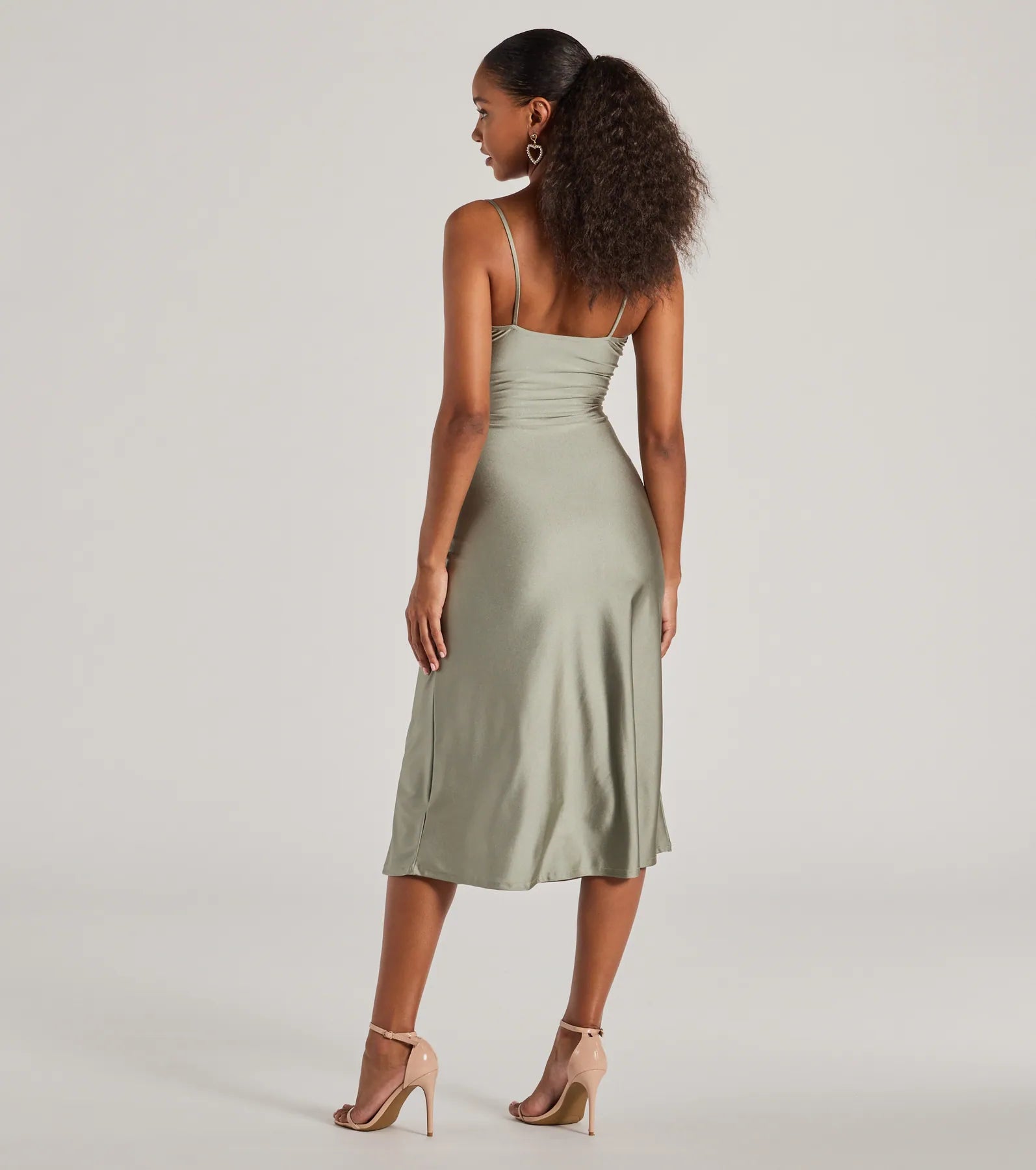 Ultimate Chic V-Neck A-Line Midi Dress for Celebrations