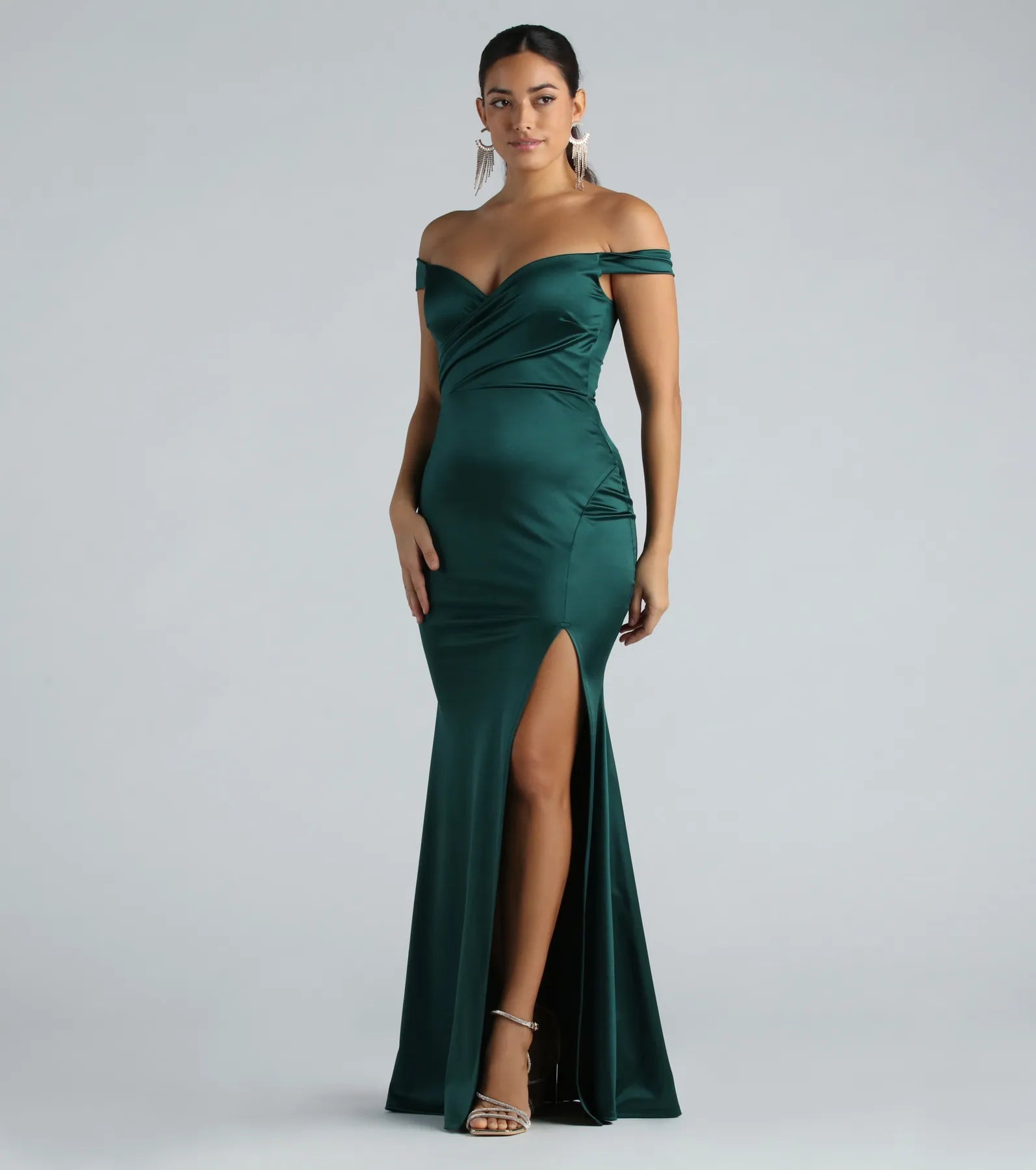 Premium Nancy Satin Mermaid Evening Gown