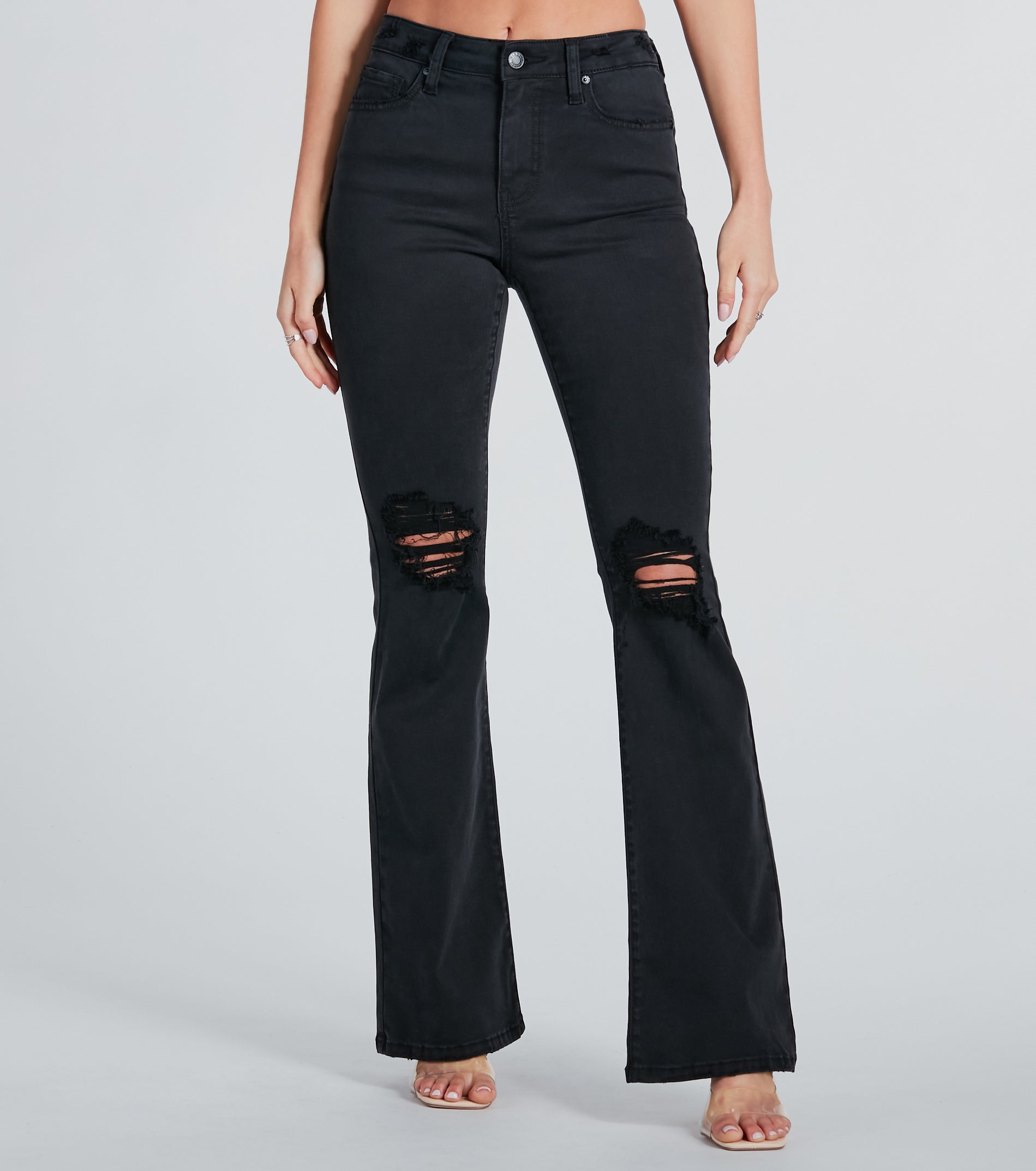 Ultimate High-Rise Destructed Flare Jeans by Windsor Denim - Upgrade Your Style