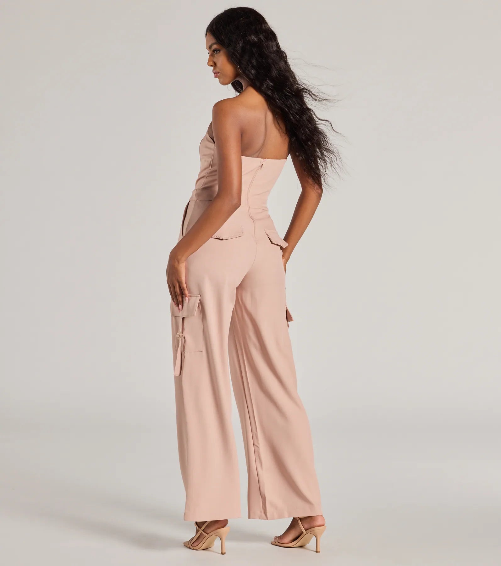 Ultimate Casual-Chic Strapless Cargo Jumpsuit