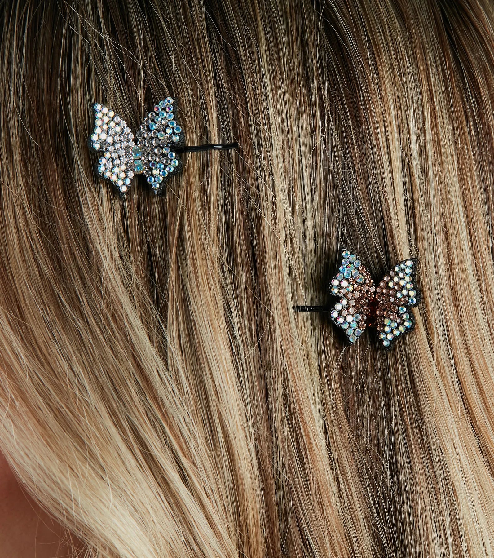 Ultimate Glam Butterfly Rhinestone Hair Pin Set