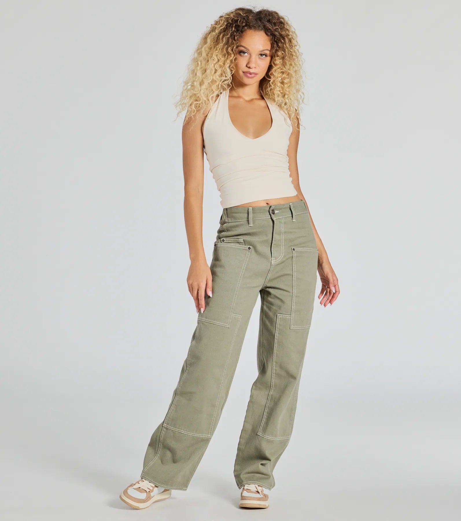 Premium Wide-Leg Twill Cargo Pants - Effortless Style Upgrade