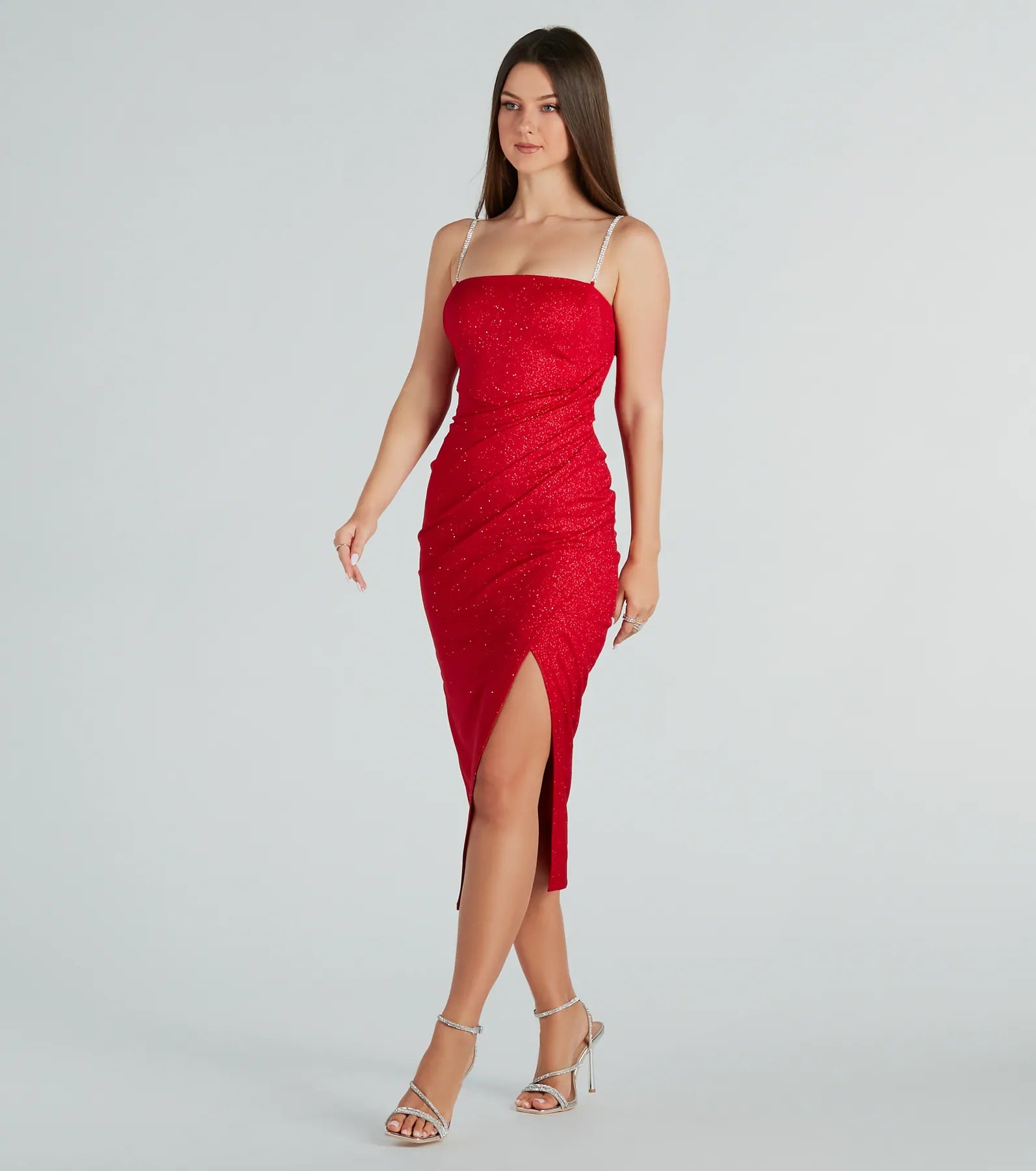 Premium Marlie Glitter Rhinestone Party Dress