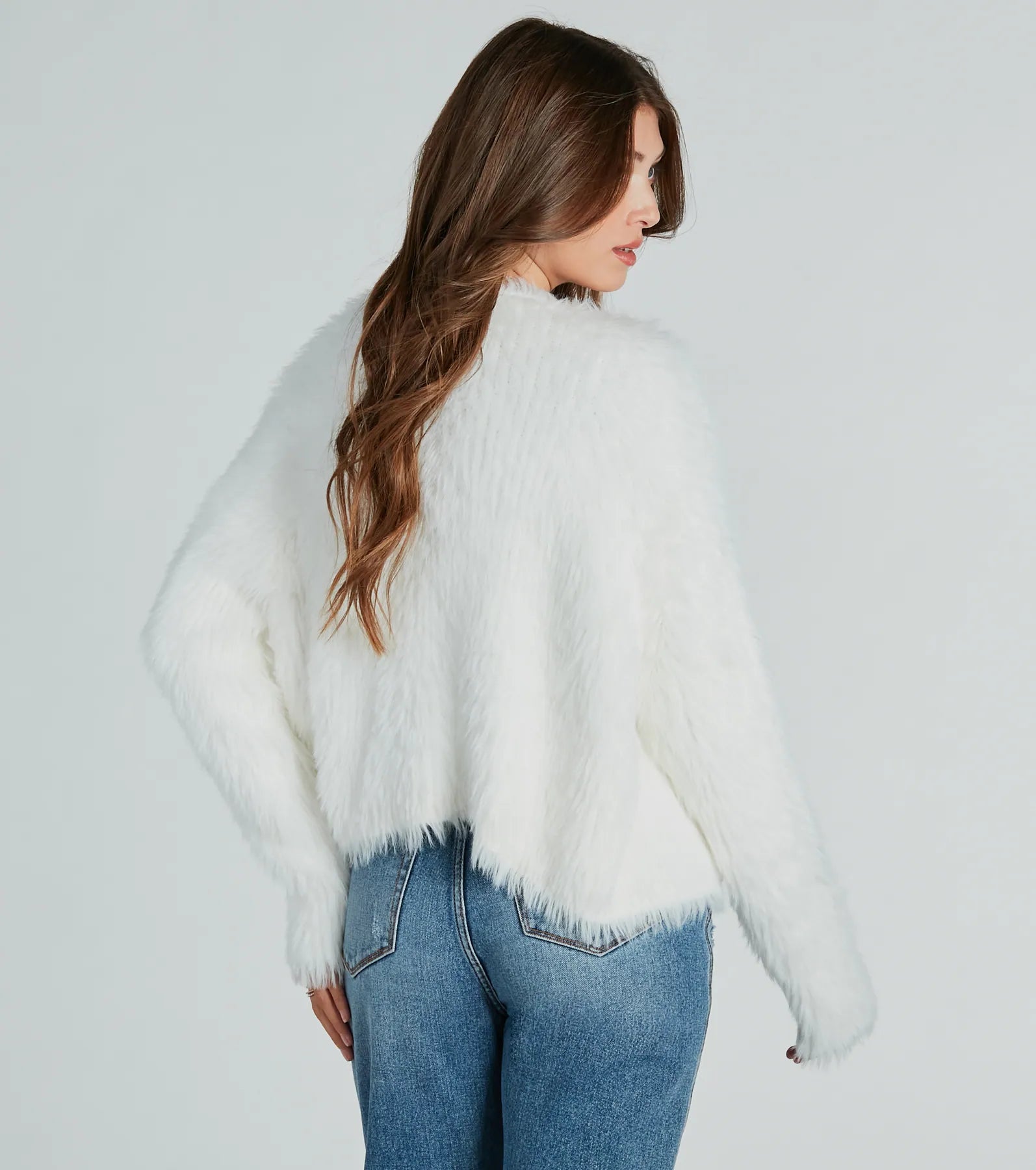 Premium Luxe Faux Fur Cropped Cardigan