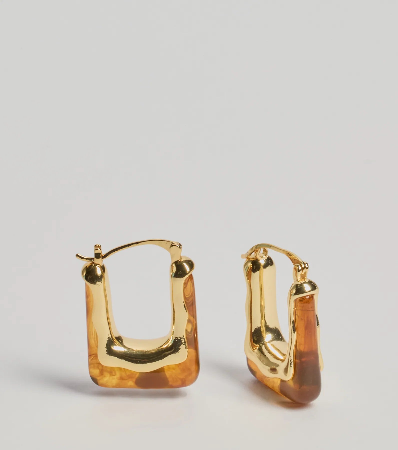 Premium Sleek Acrylic Square Hoop Earrings - Modern Elegance