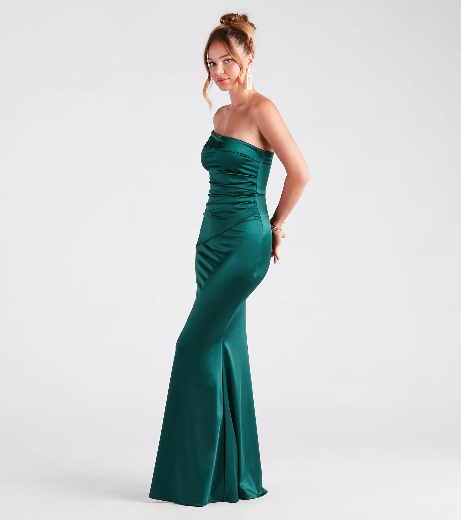 Premium Zoey One-Shoulder Satin Mermaid Gown for Formal Events