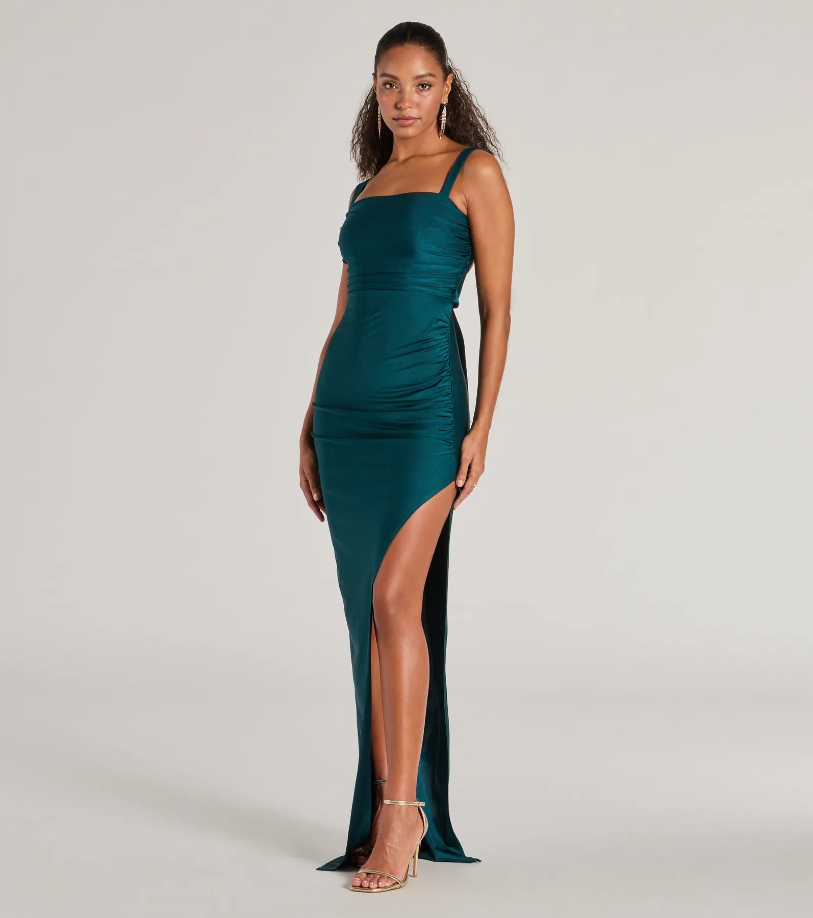 Premium Aliza Backless High Slit Slim-Fit Formal Dress - Ultimate Glamour