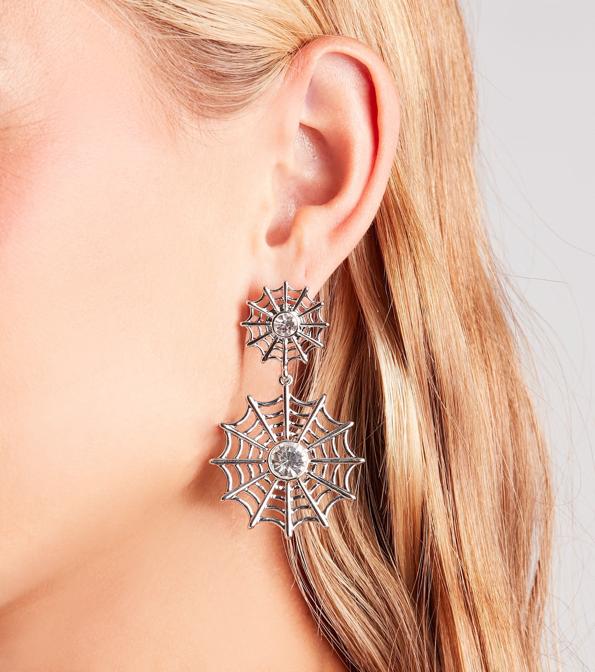 Ultimate Spooky Glam Spider Web Earrings