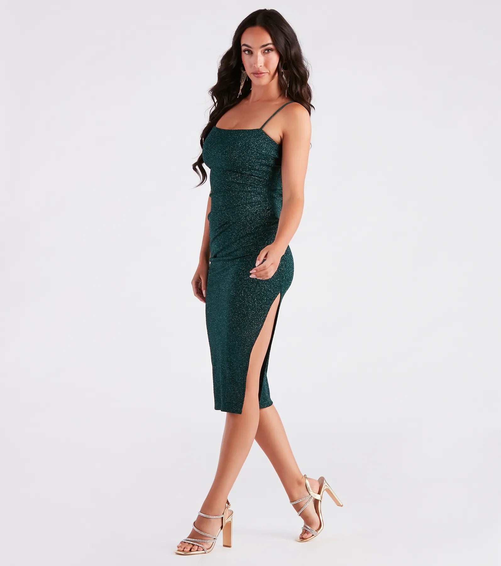 Ultimate Glam Glitter Midi Dress