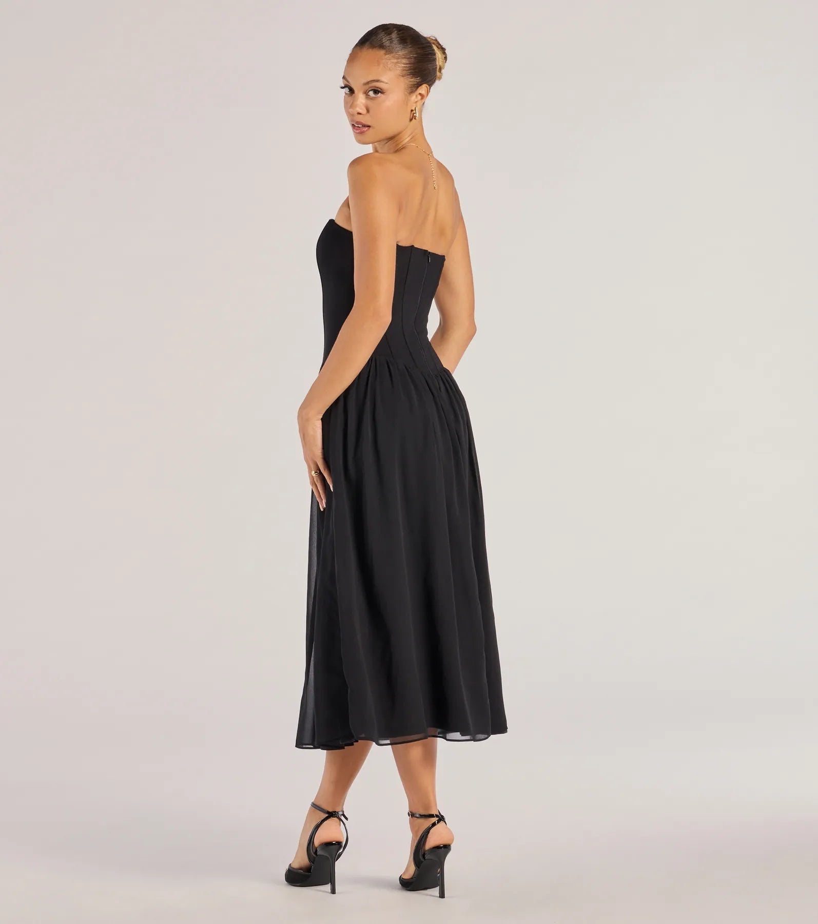 Ultimate Elegance Drop Waist A-Line Midi Dress