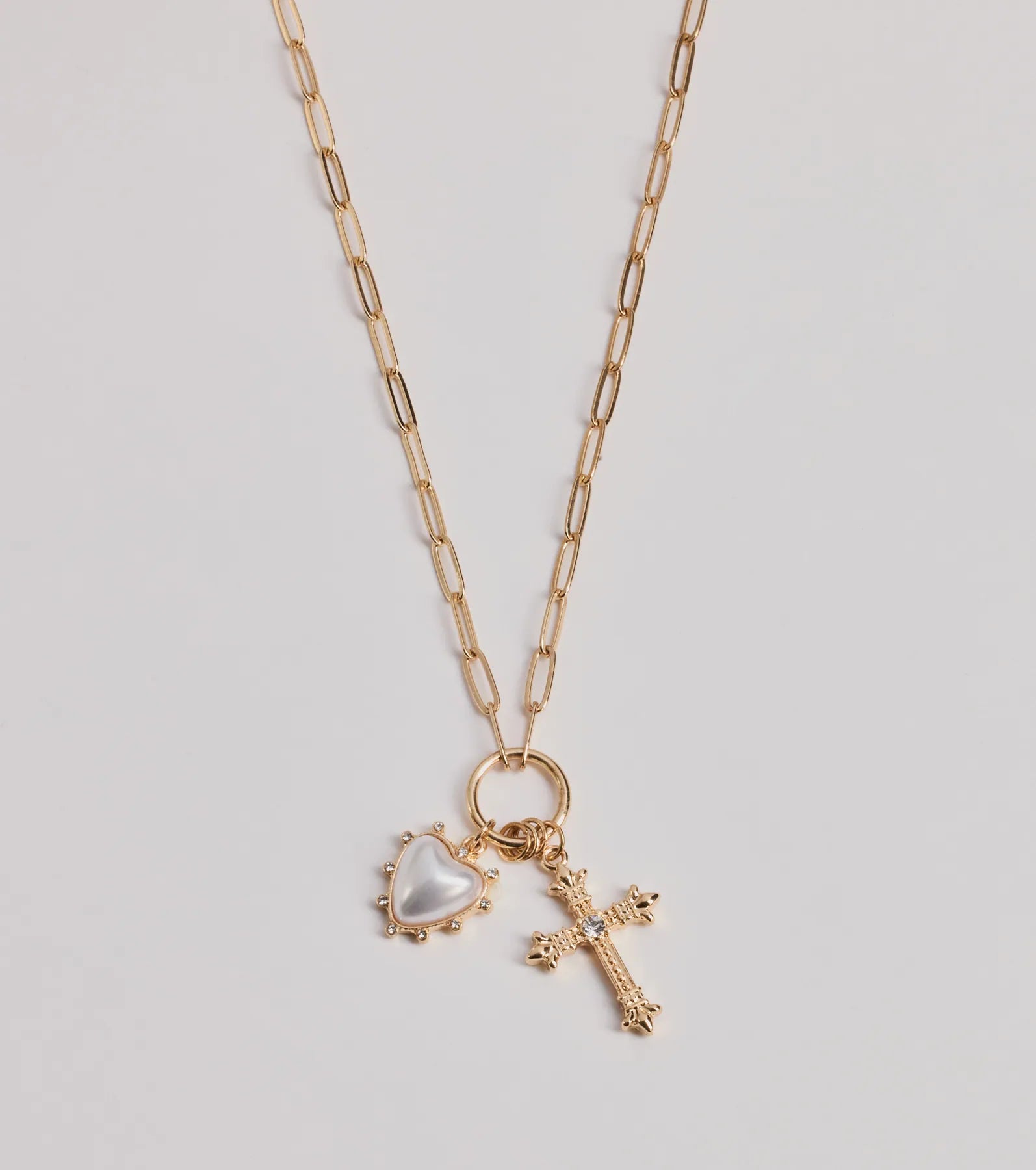 Premium Blessed Romance Heart Cross Pendant Necklace