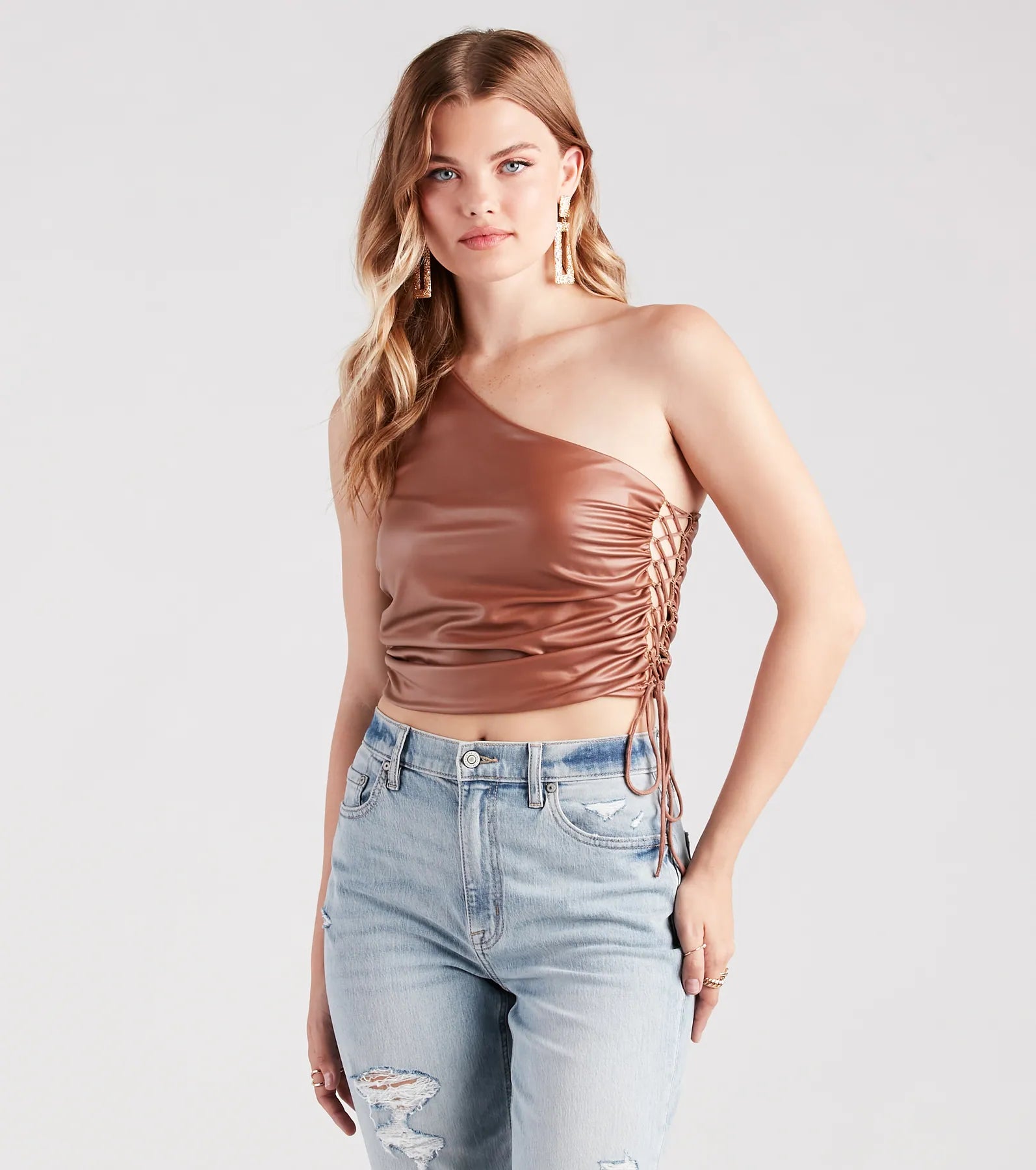 Ultimate Lace-Up Faux Leather Top - Capture Your Best Look