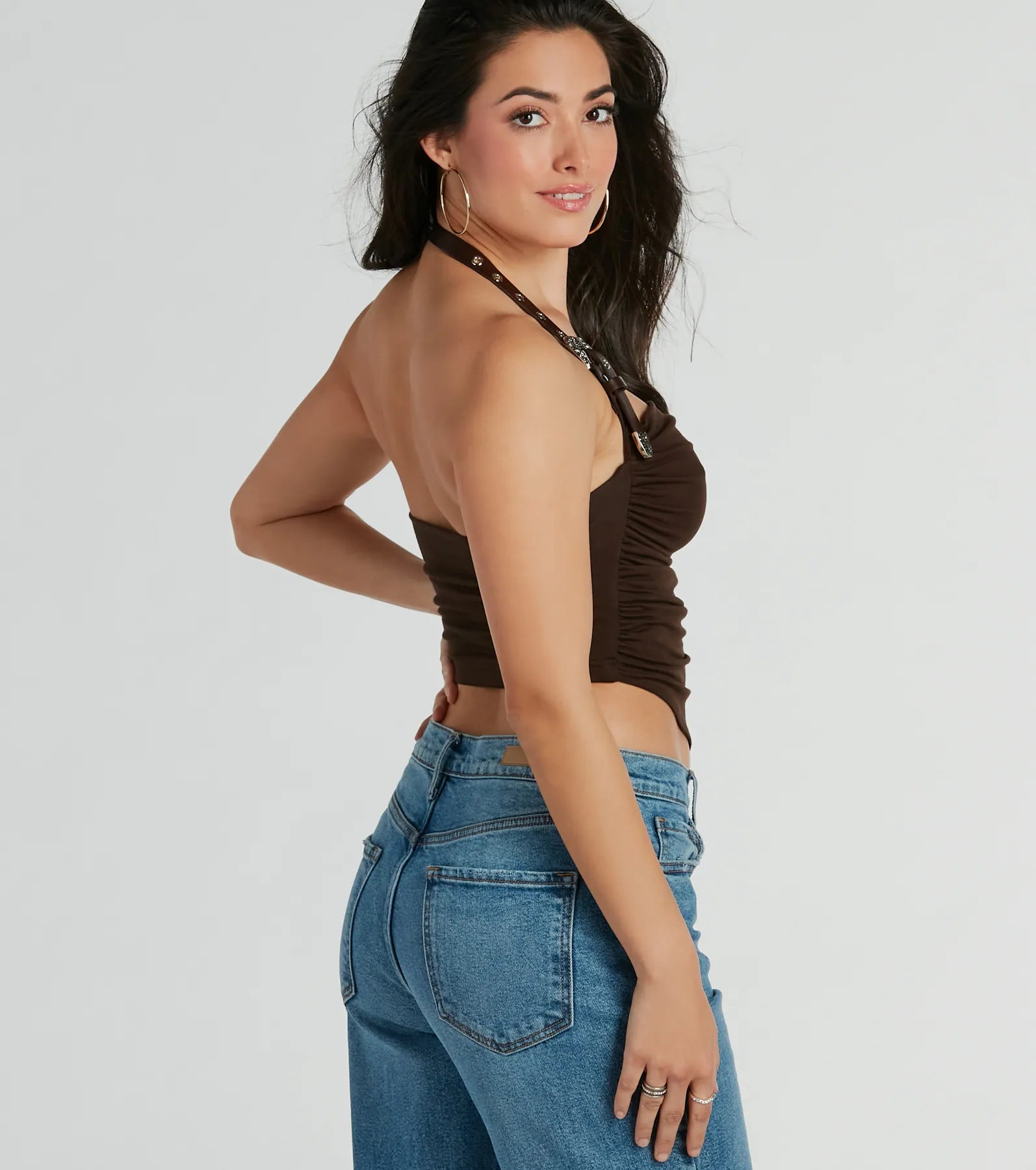 Premium Country Feels Belted Halter Crop Top - Ultimate Style Statement