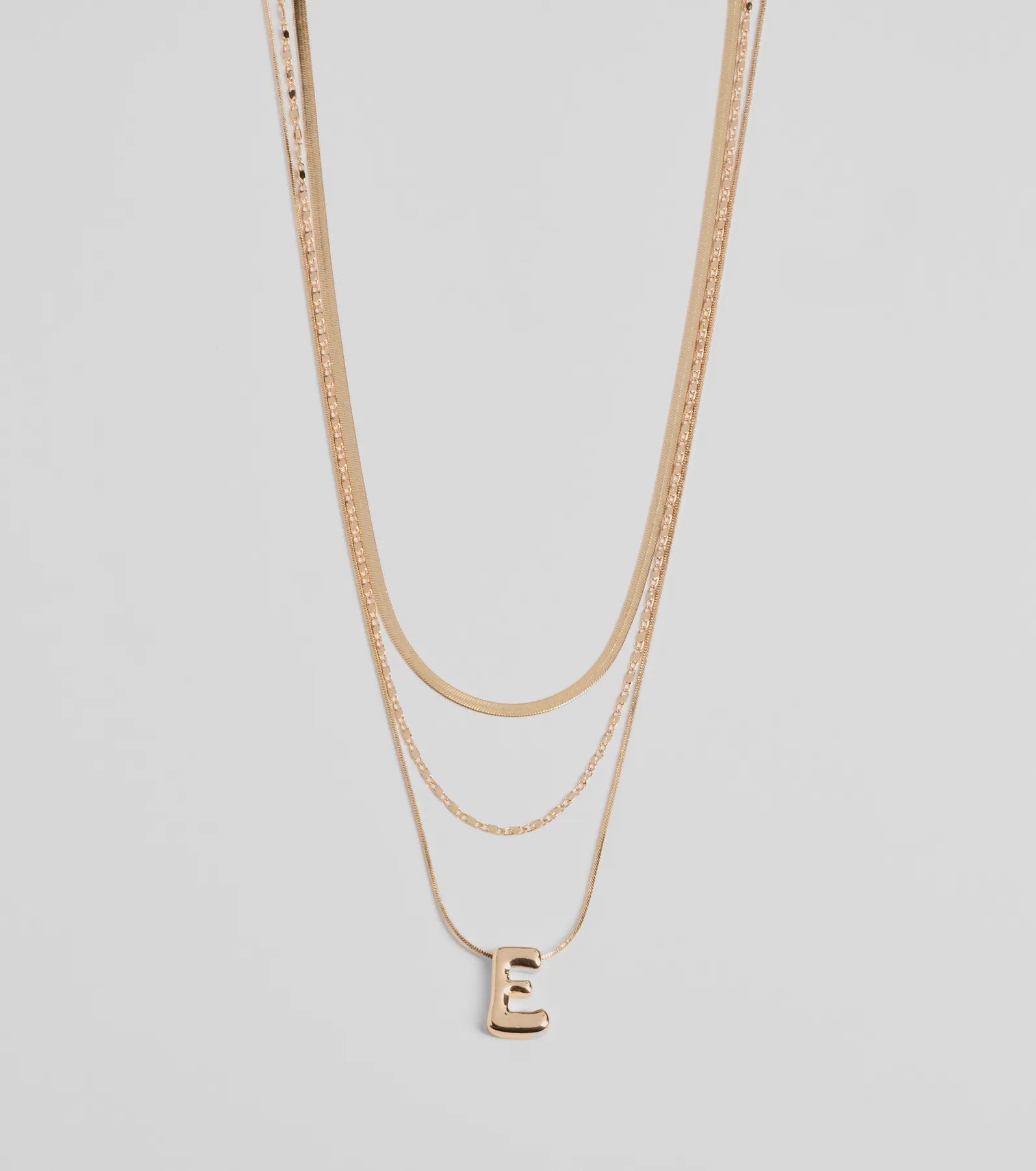 Premium Layered 'E' Monogram Bubble Necklace