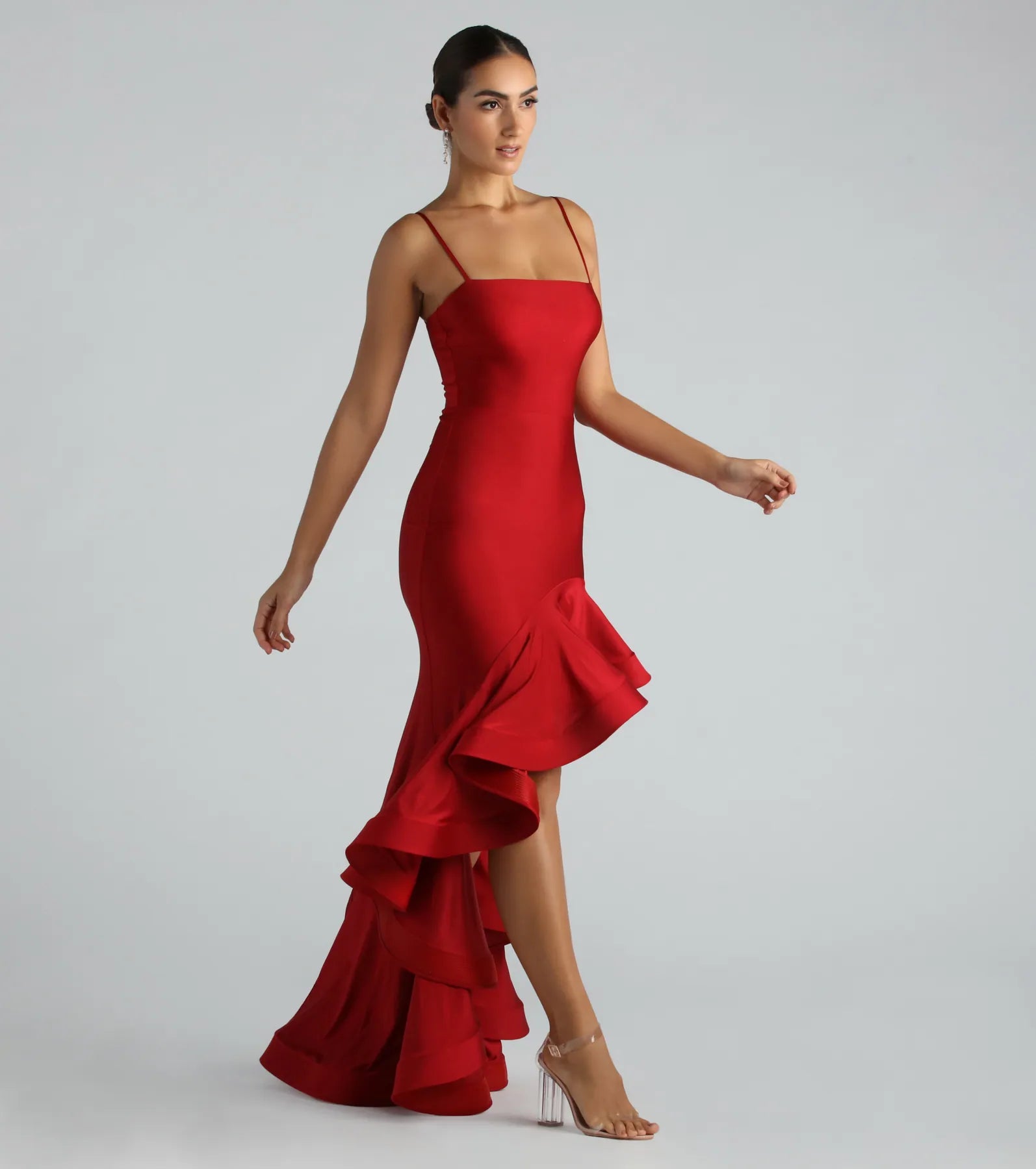 Premium Darcy Formal Ruffled High-Low Mermaid Dress | Ultimate Elegance for Special Occasions