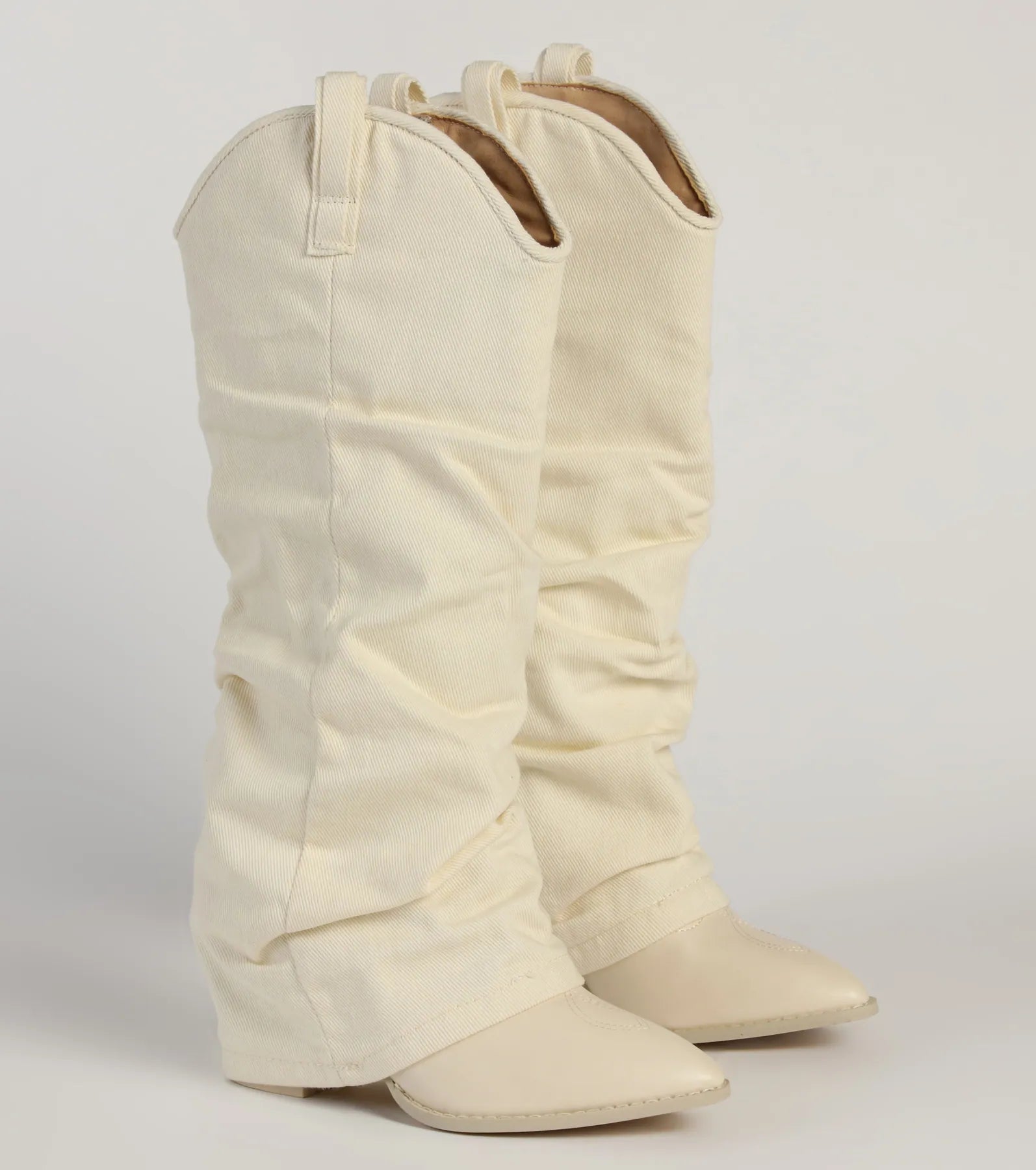 Premium Denim Diva Fold-Over Western Boots - Ultimate Style Upgrade
