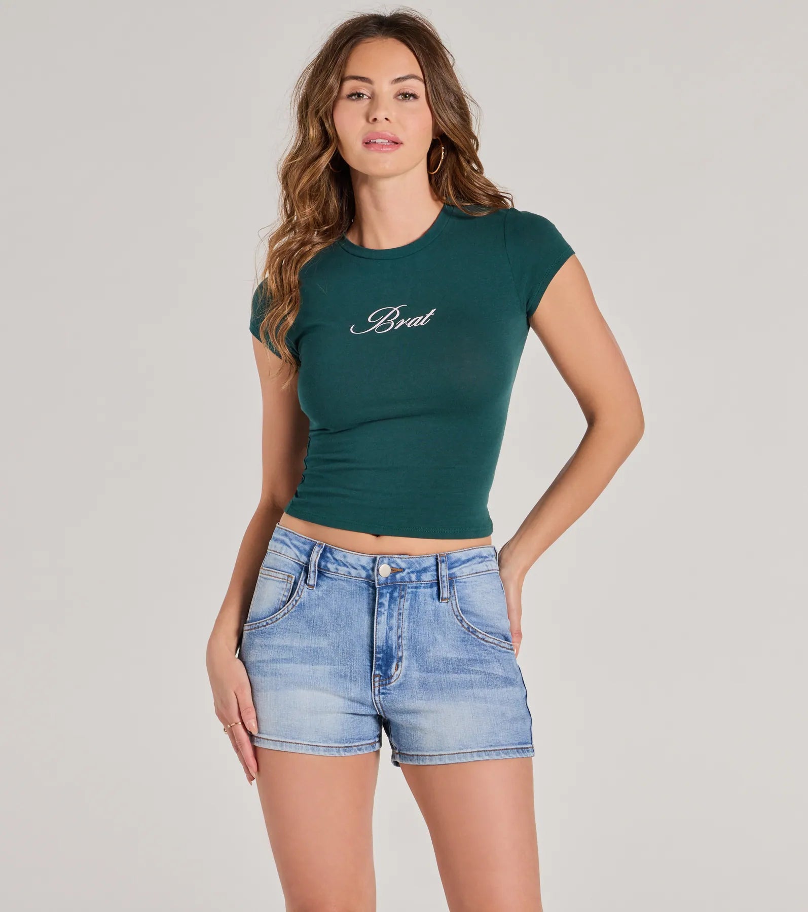 Ultimate Brat Cropped Graphic Tee - Trendy & Fitted