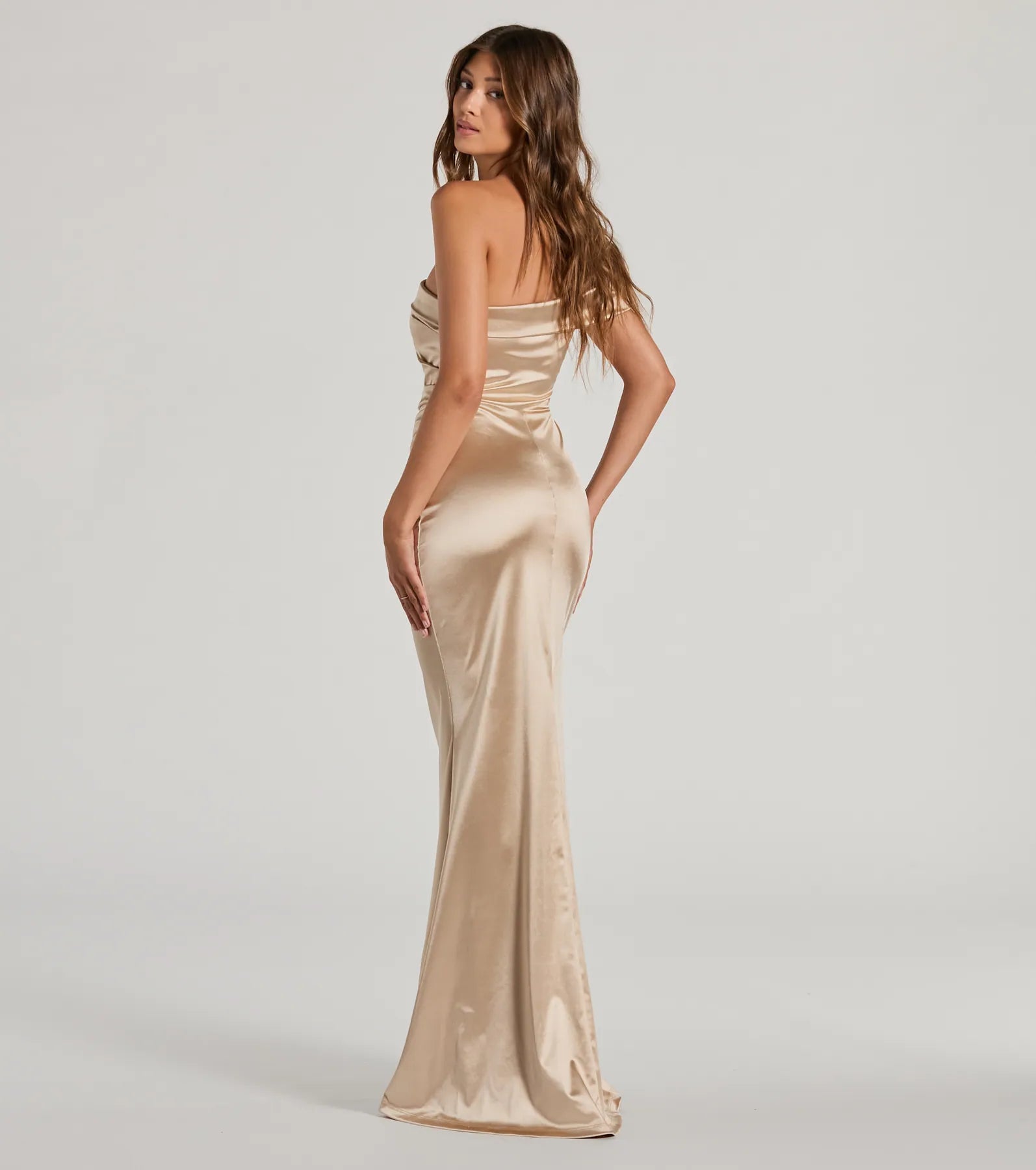 Premium Zoey One-Shoulder Satin Mermaid Gown for Formal Events