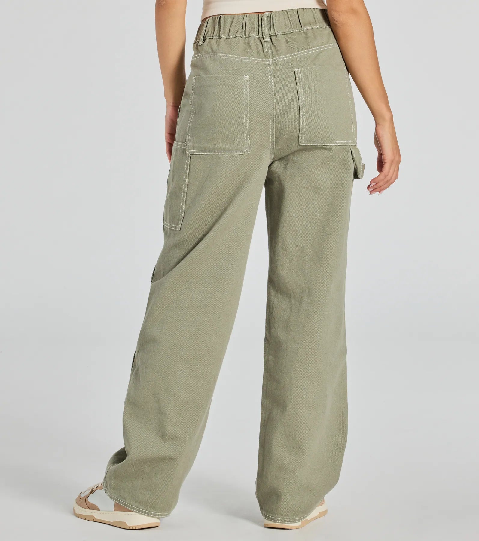 Premium Wide-Leg Twill Cargo Pants - Effortless Style Upgrade