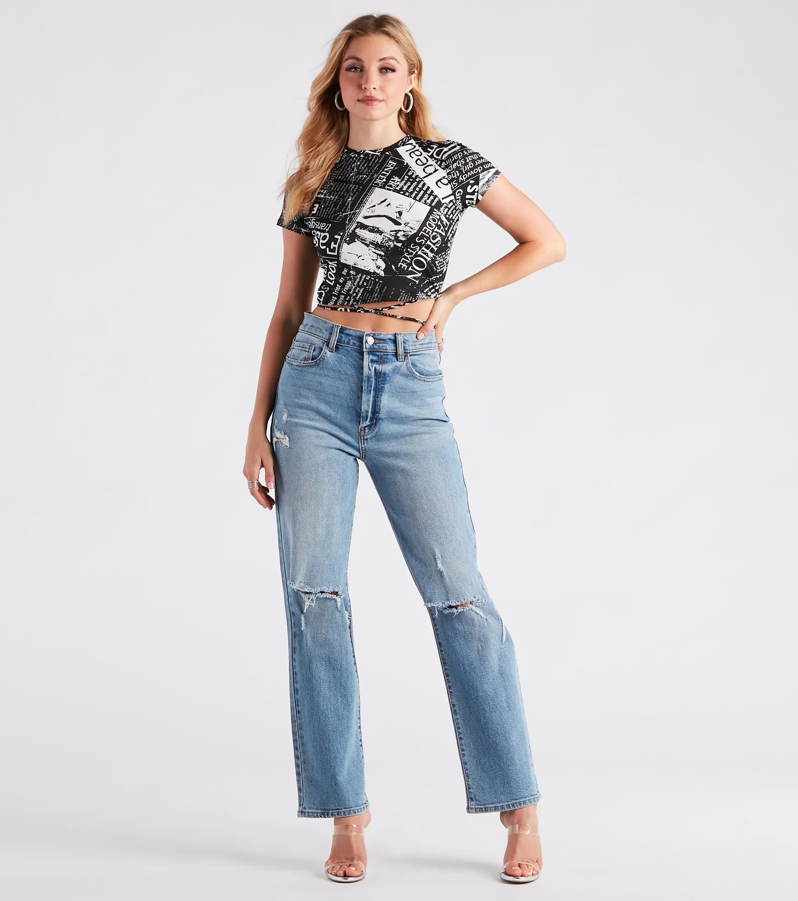 Ultimate Newspaper Print Crop Top - Stay Trendy & Chic