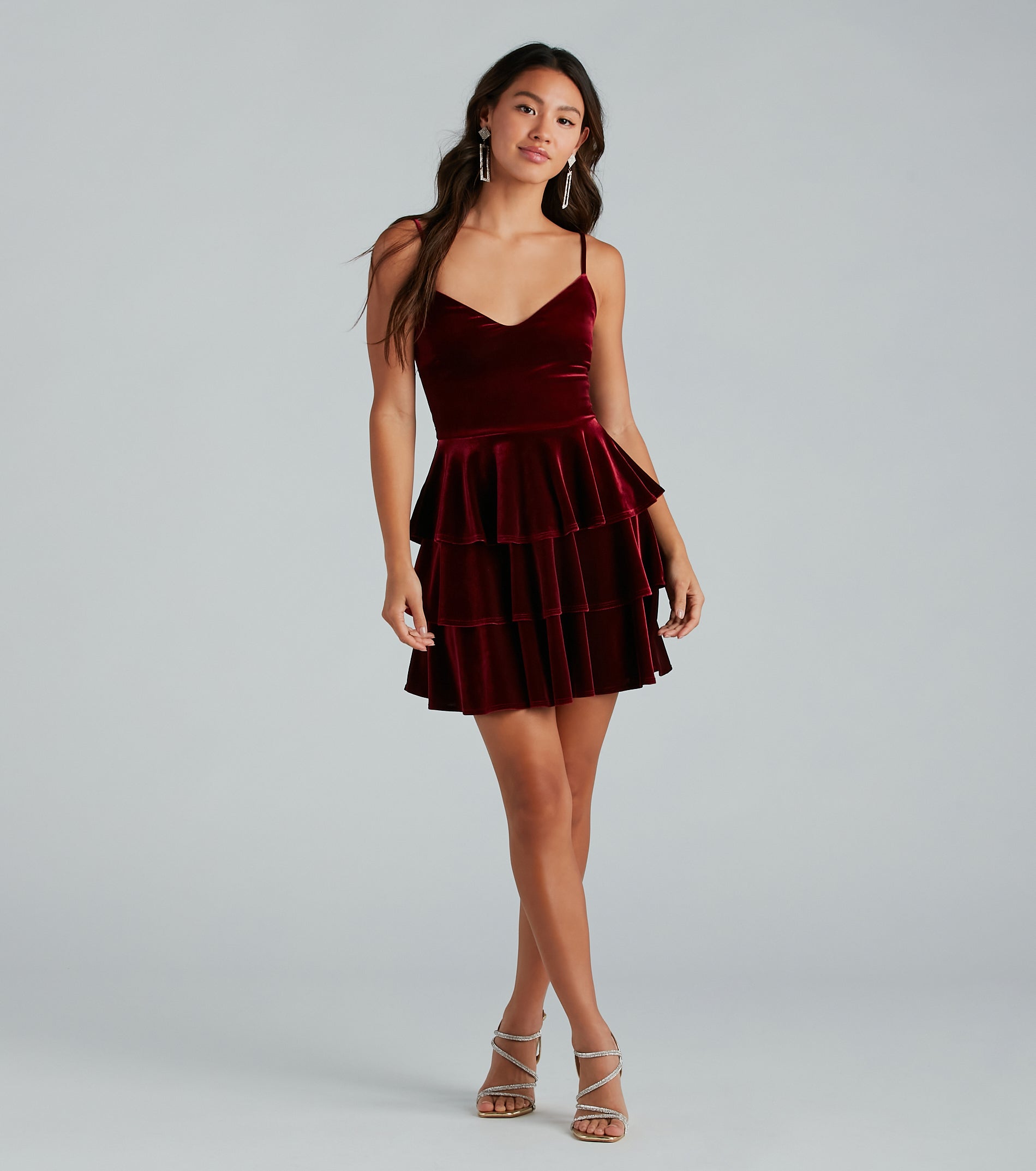 Ultimate Velvet Ruffle Skater Dress - Sashay in Style