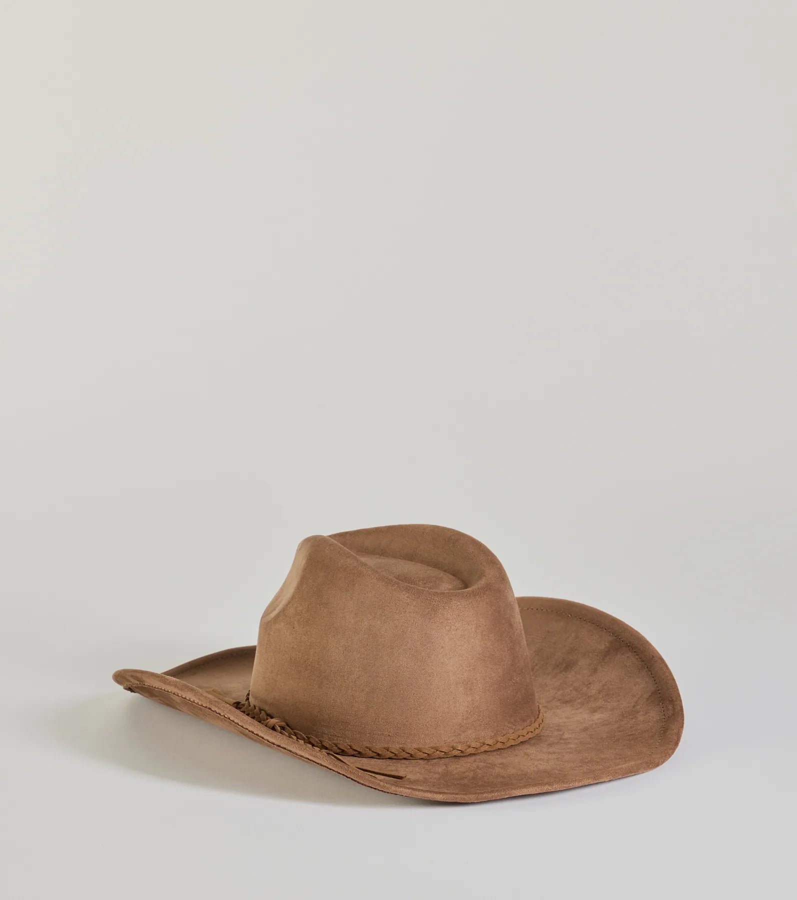 Premium Wild West Braid Faux Suede Cowboy Hat