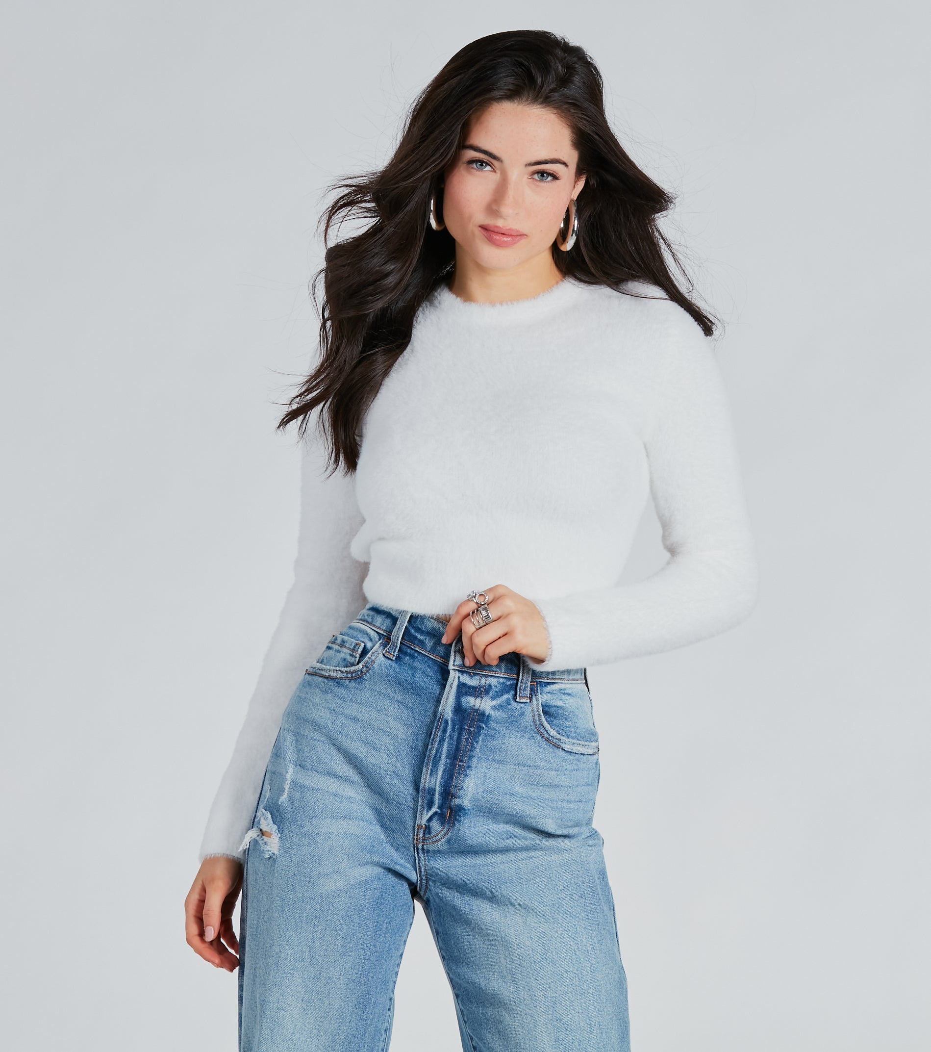 Ultimate Cozy Charm Eyelash Knit Cropped Sweater